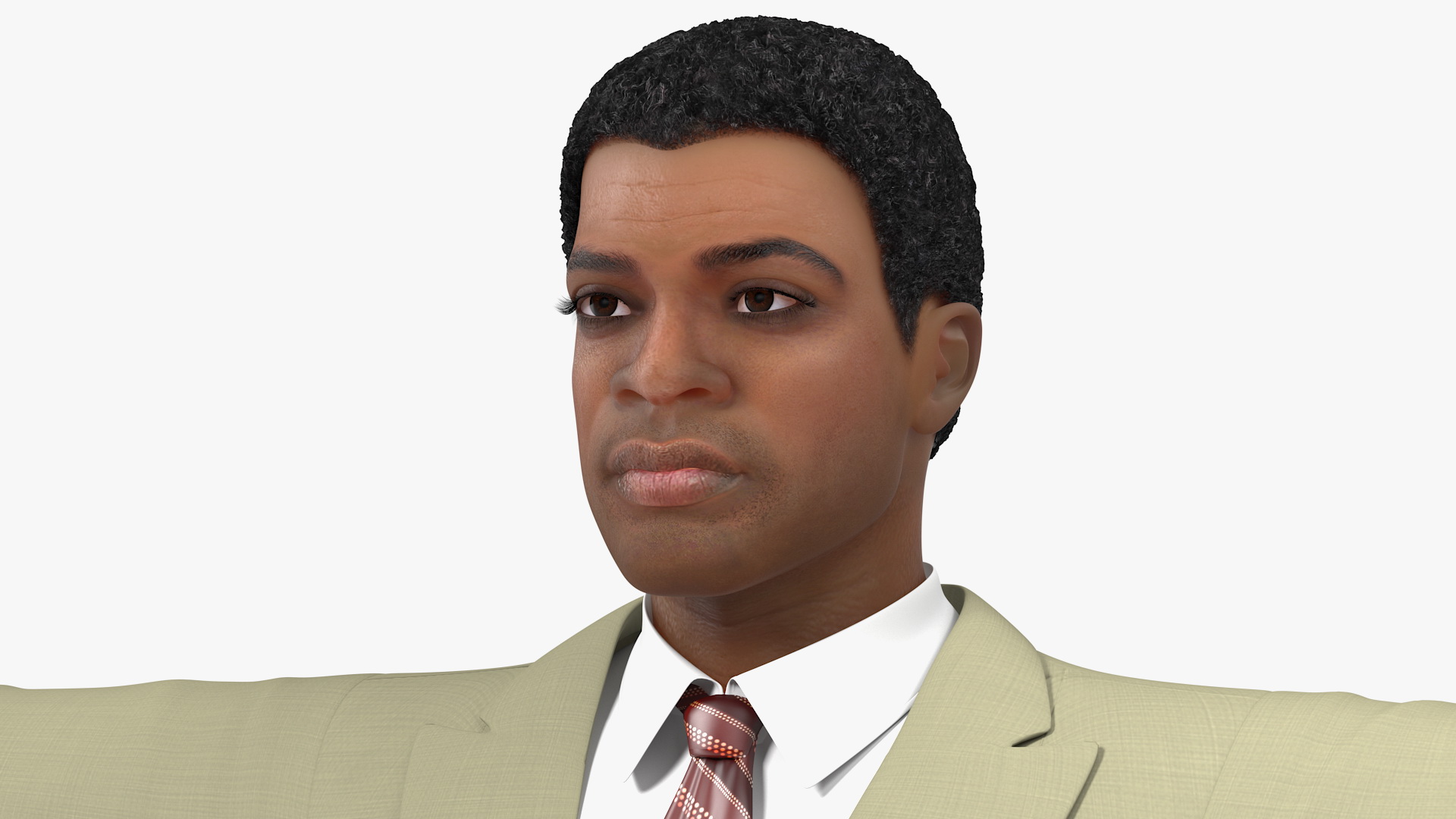 Light Skin Black Man in Formal Suit Rigged 3D