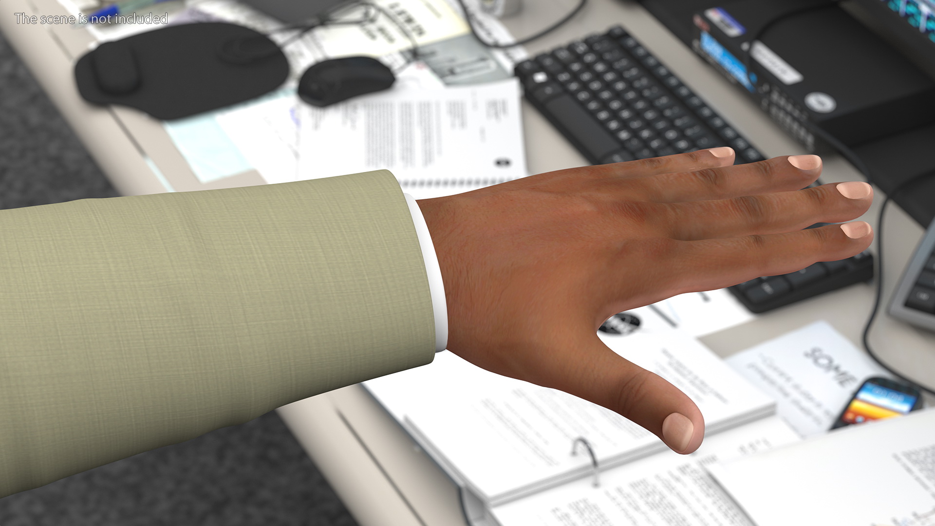 Light Skin Black Man in Formal Suit Rigged 3D