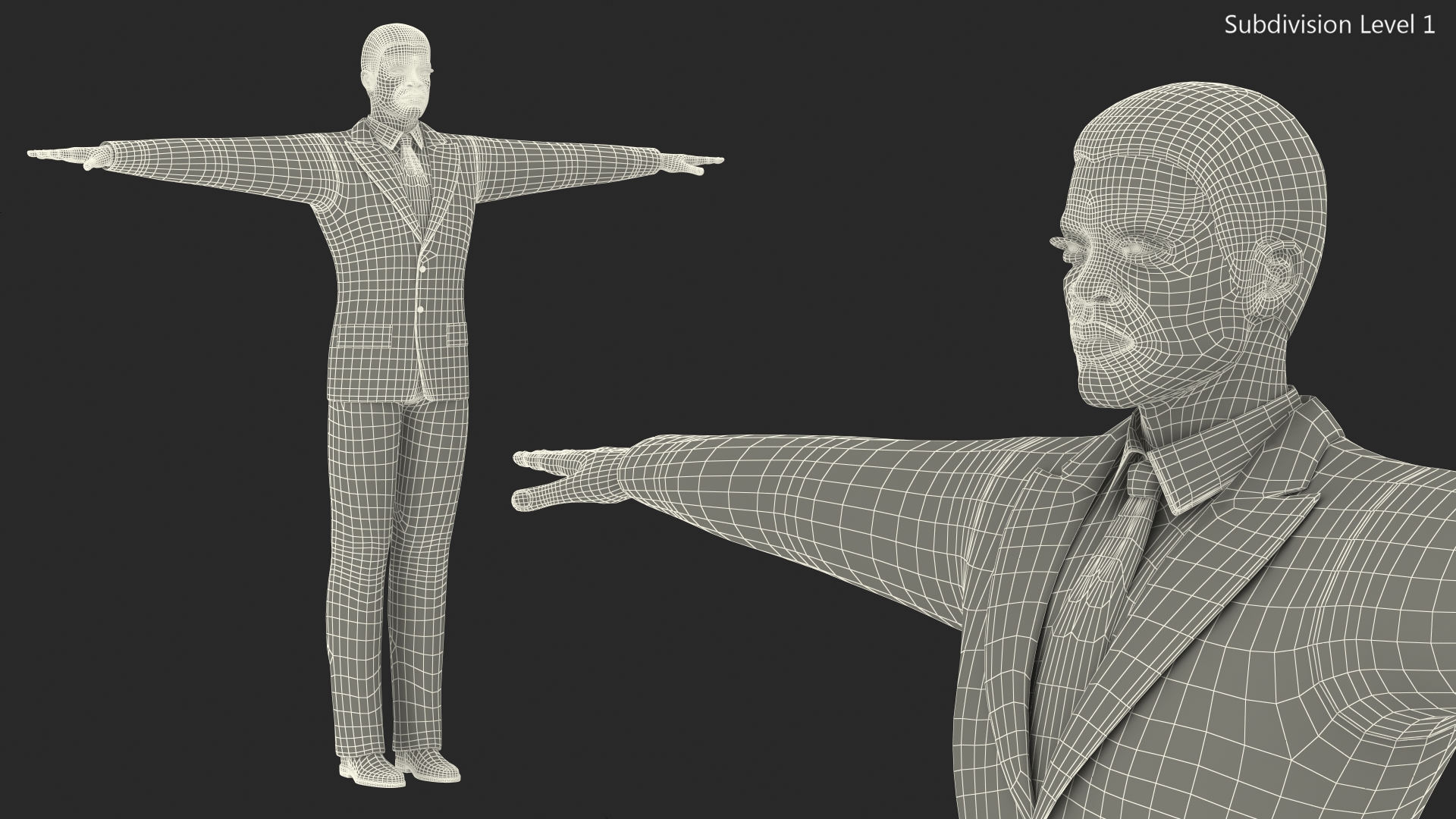 Light Skin Black Man in Formal Suit Rigged 3D