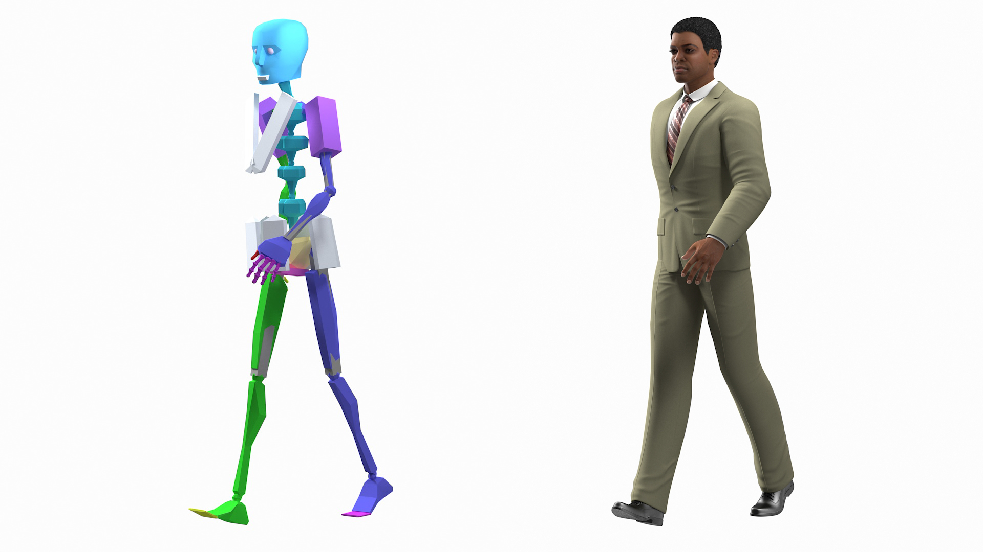 Light Skin Black Man in Formal Suit Rigged 3D