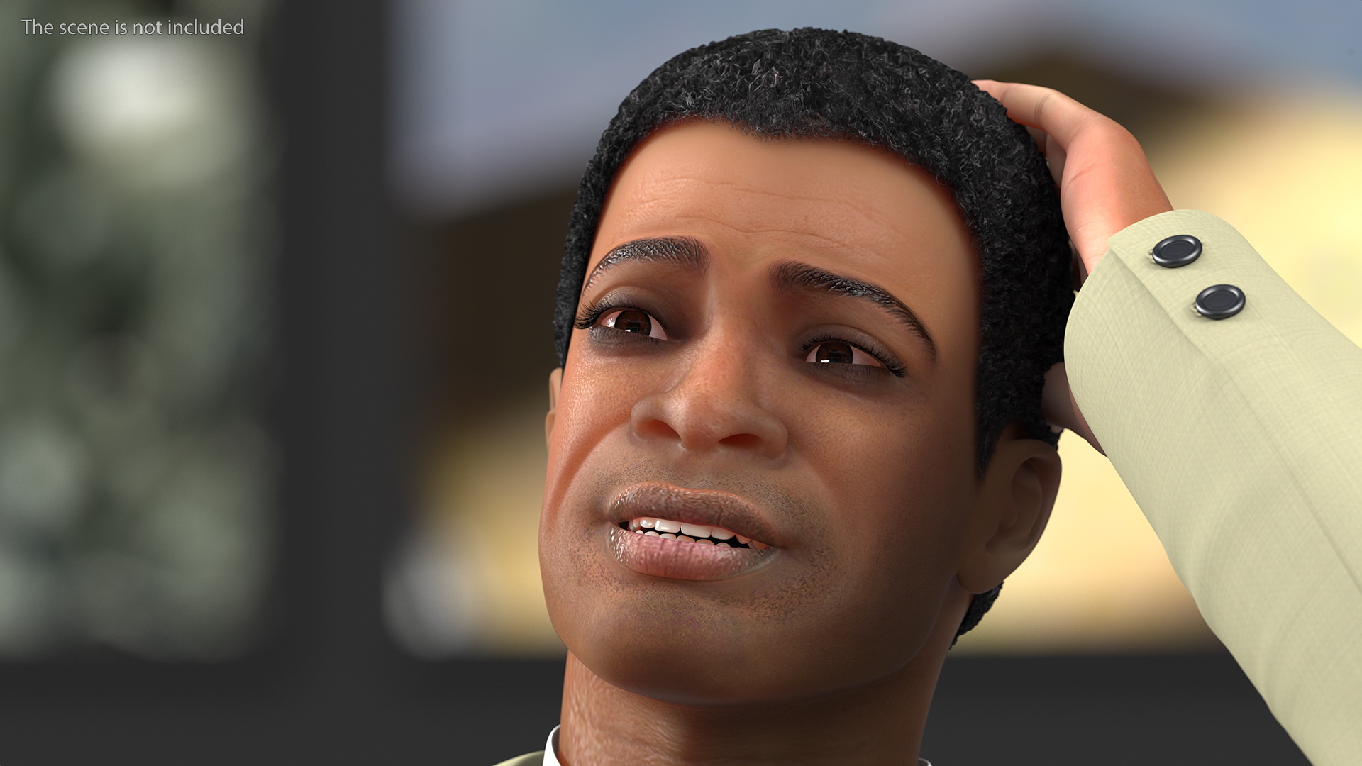 Light Skin Black Man in Formal Suit Rigged 3D