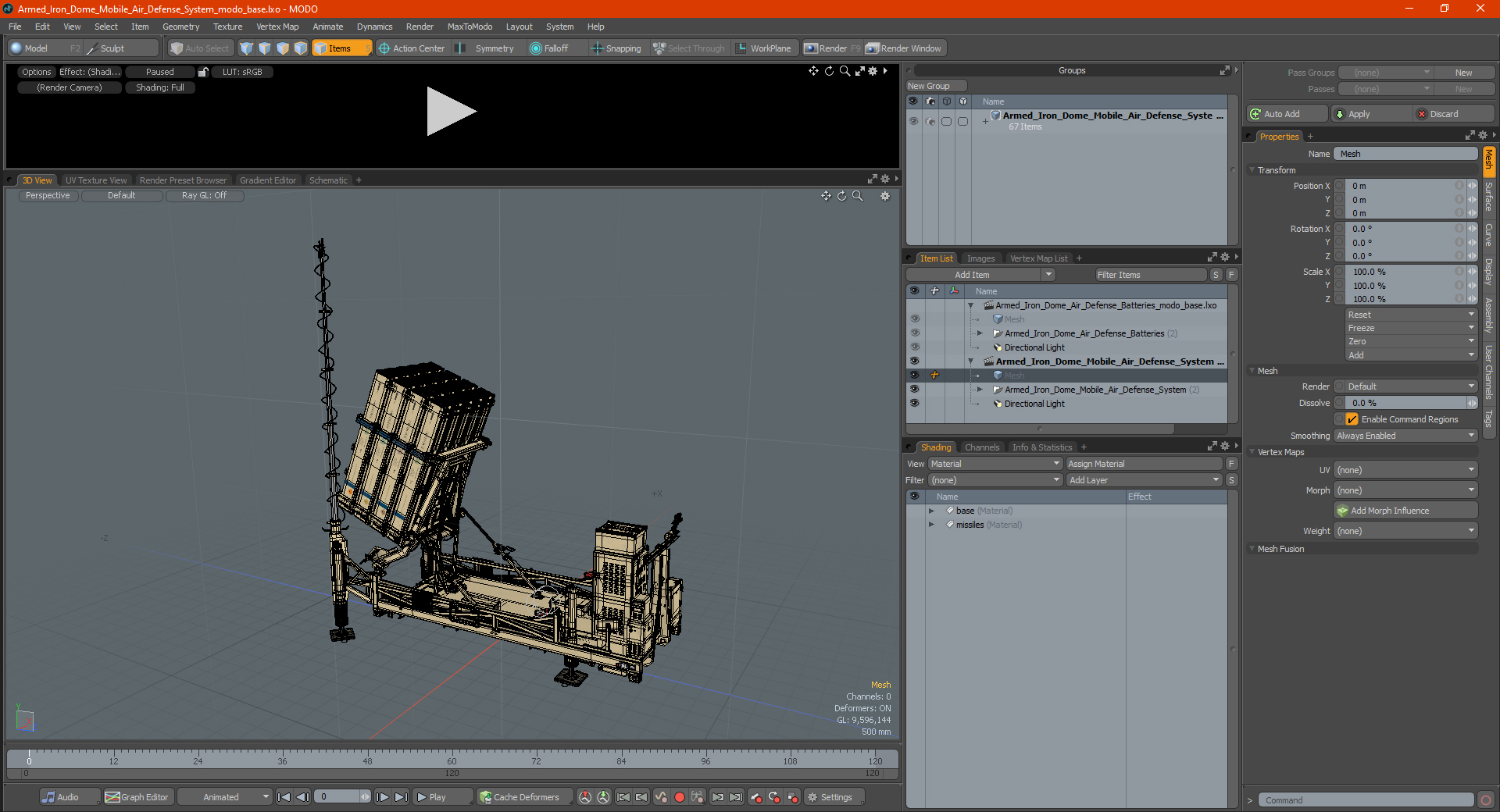 3D Armed Iron Dome Mobile Air Defense System