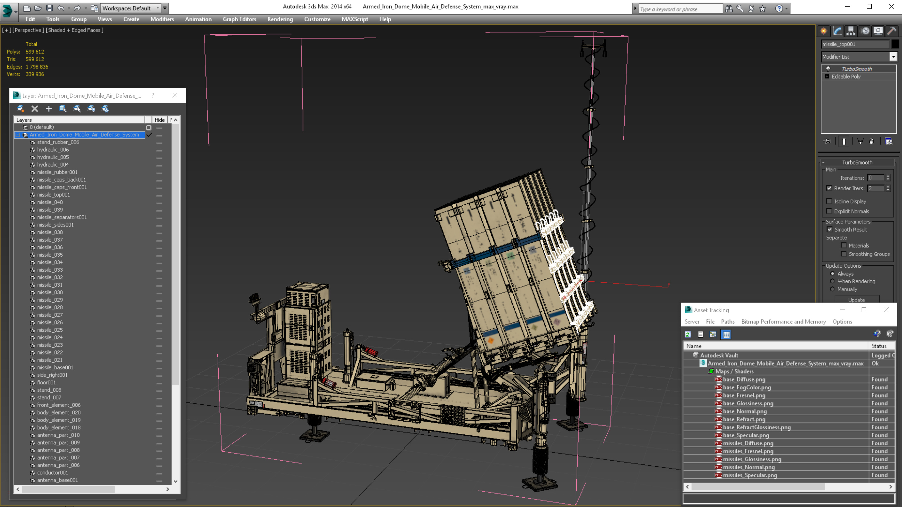 3D Armed Iron Dome Mobile Air Defense System