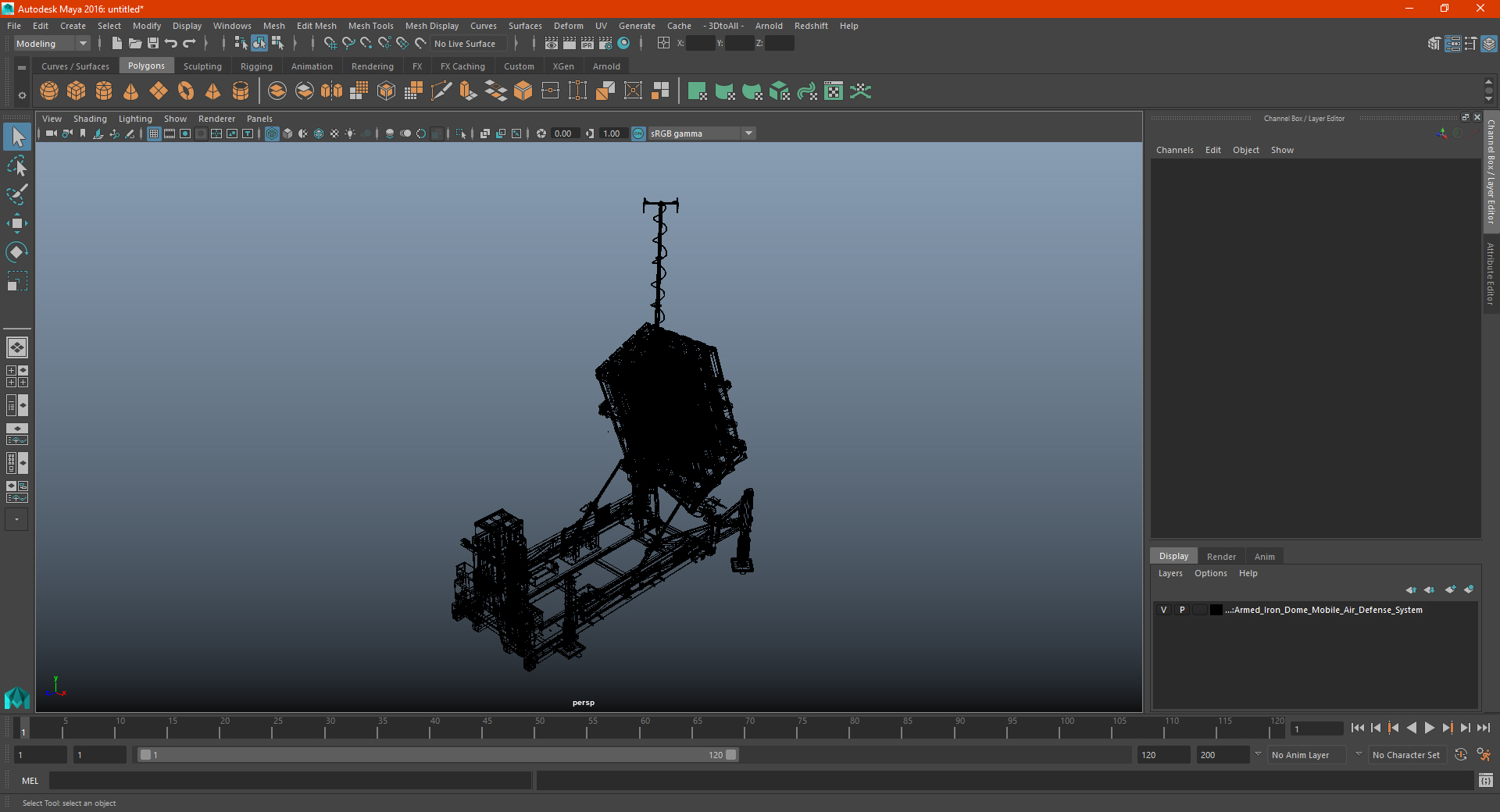 3D Armed Iron Dome Mobile Air Defense System