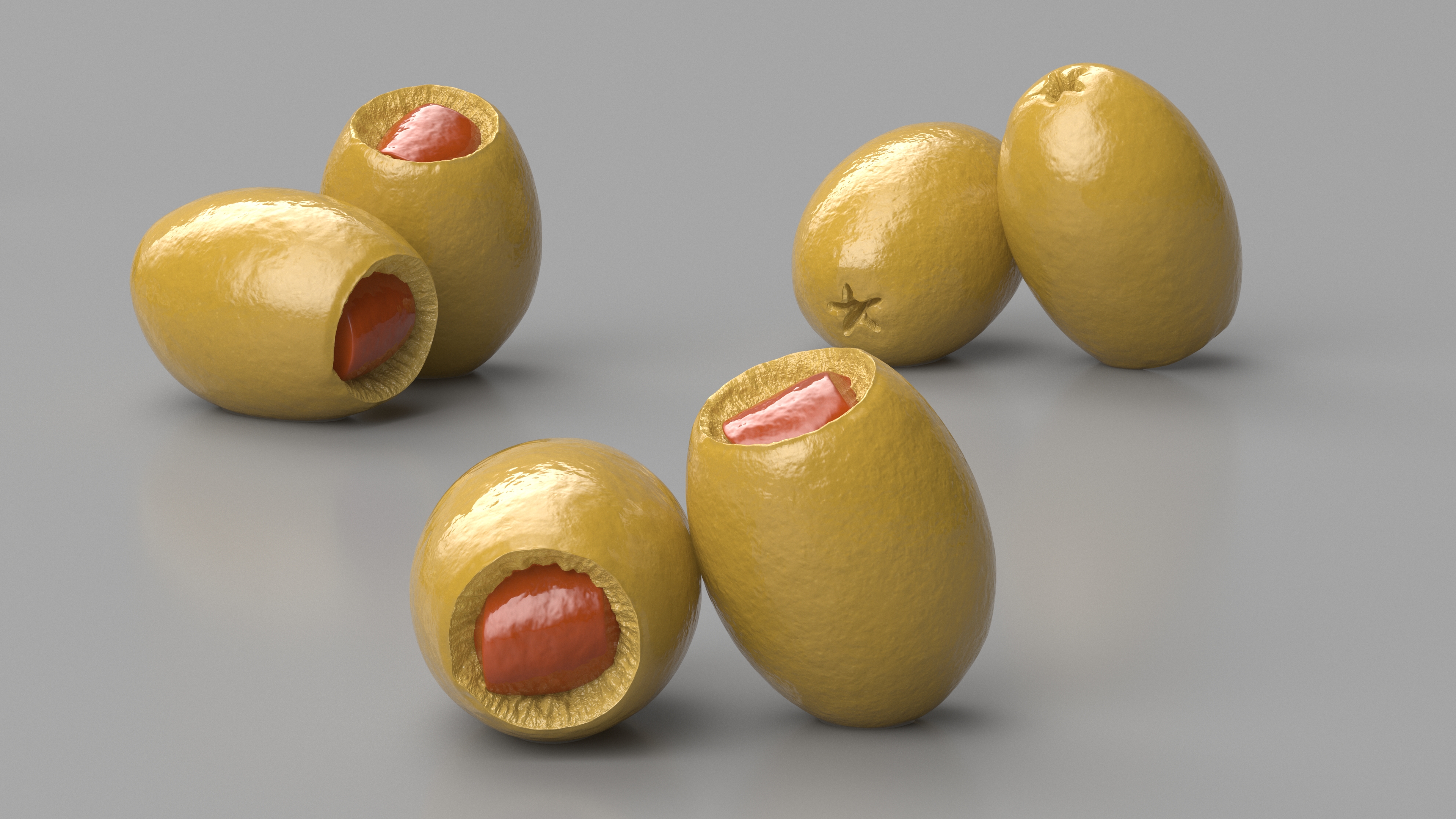 Spanish Stuffed Olives 3D