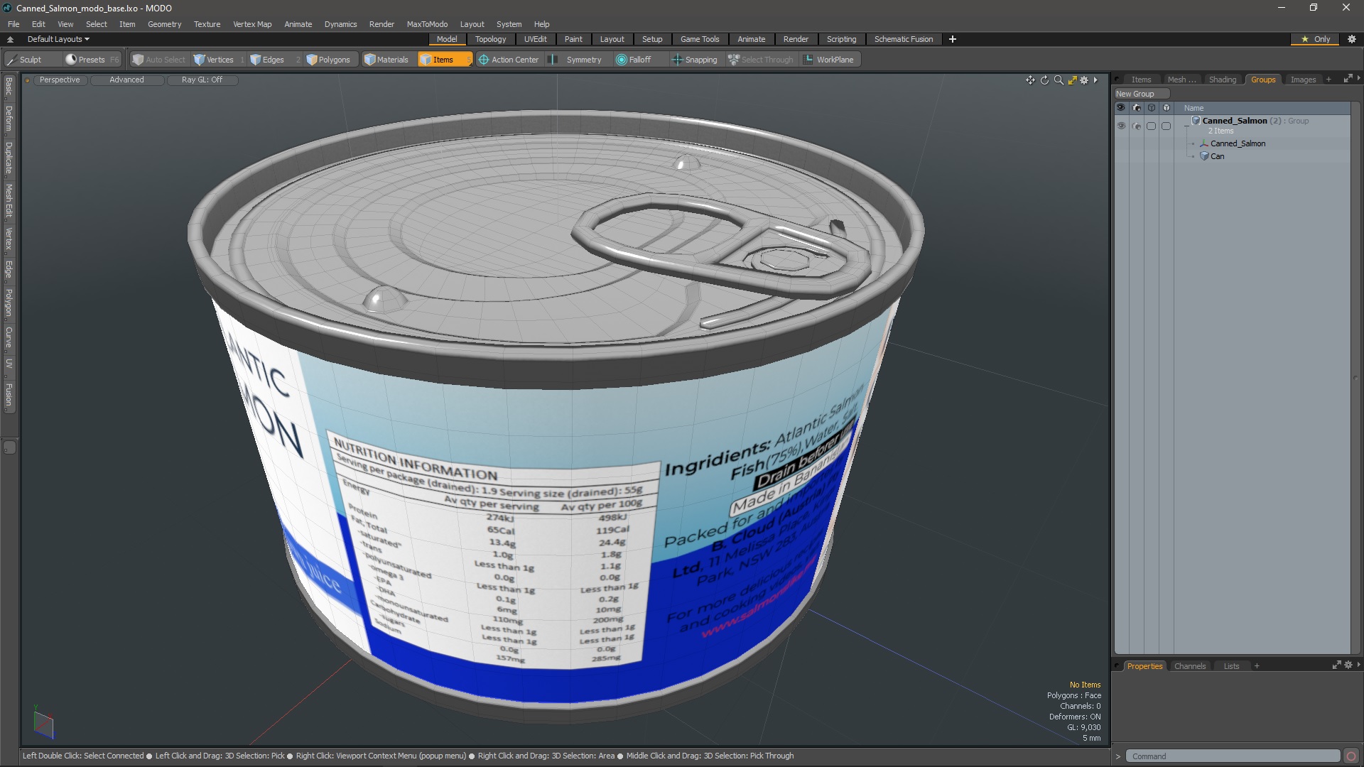 3D Canned Salmon model