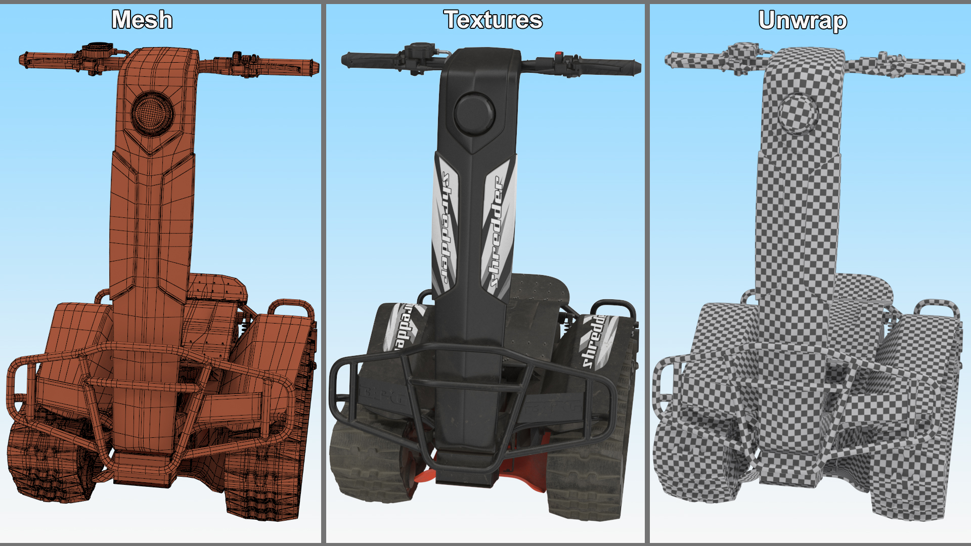 3D model Dirt All Terrain Scooter DTV Rigged