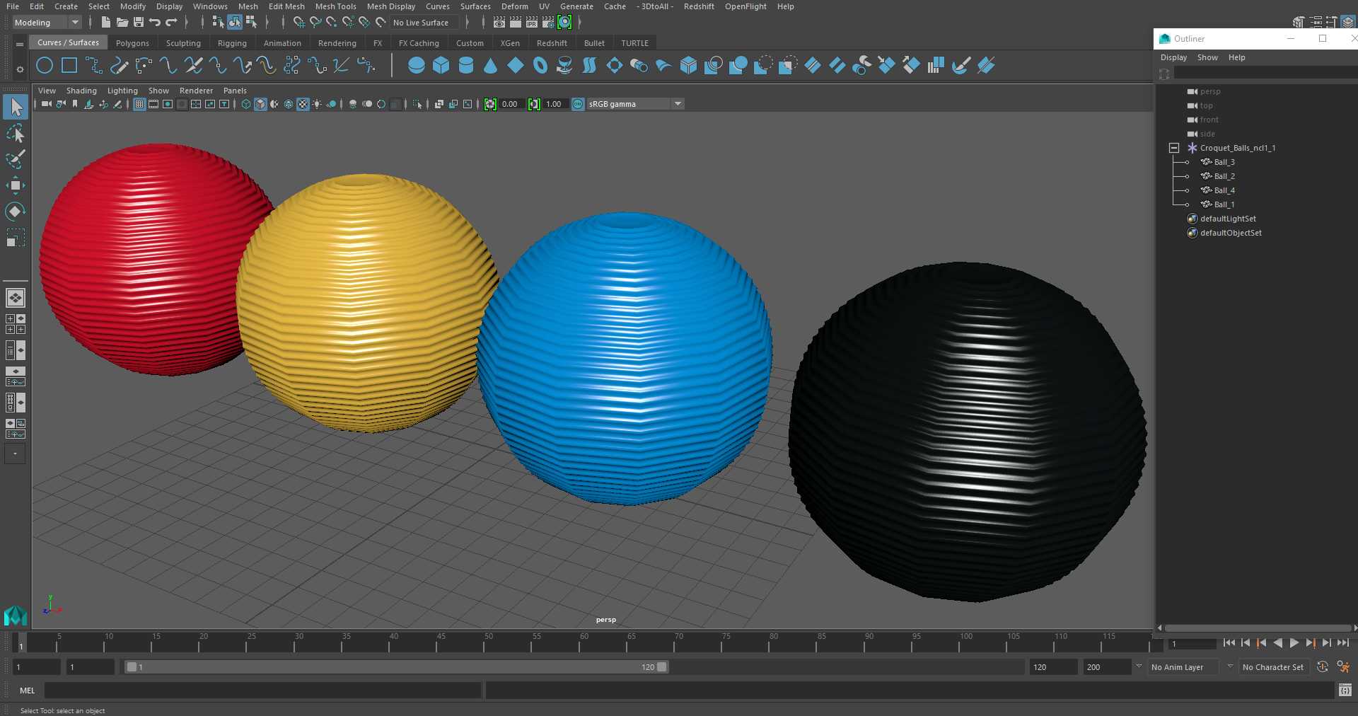 3D Croquet Balls model