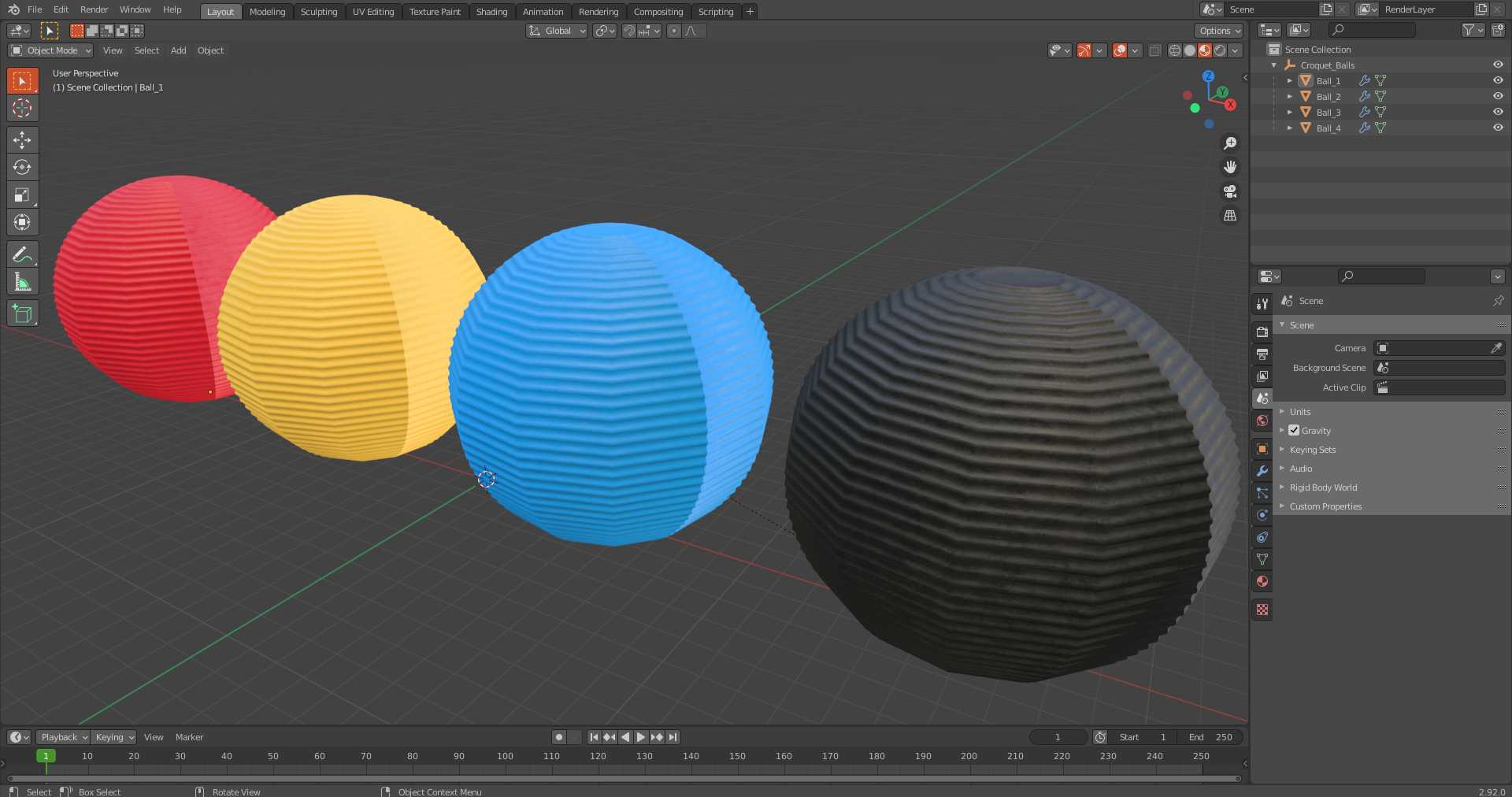 3D Croquet Balls model