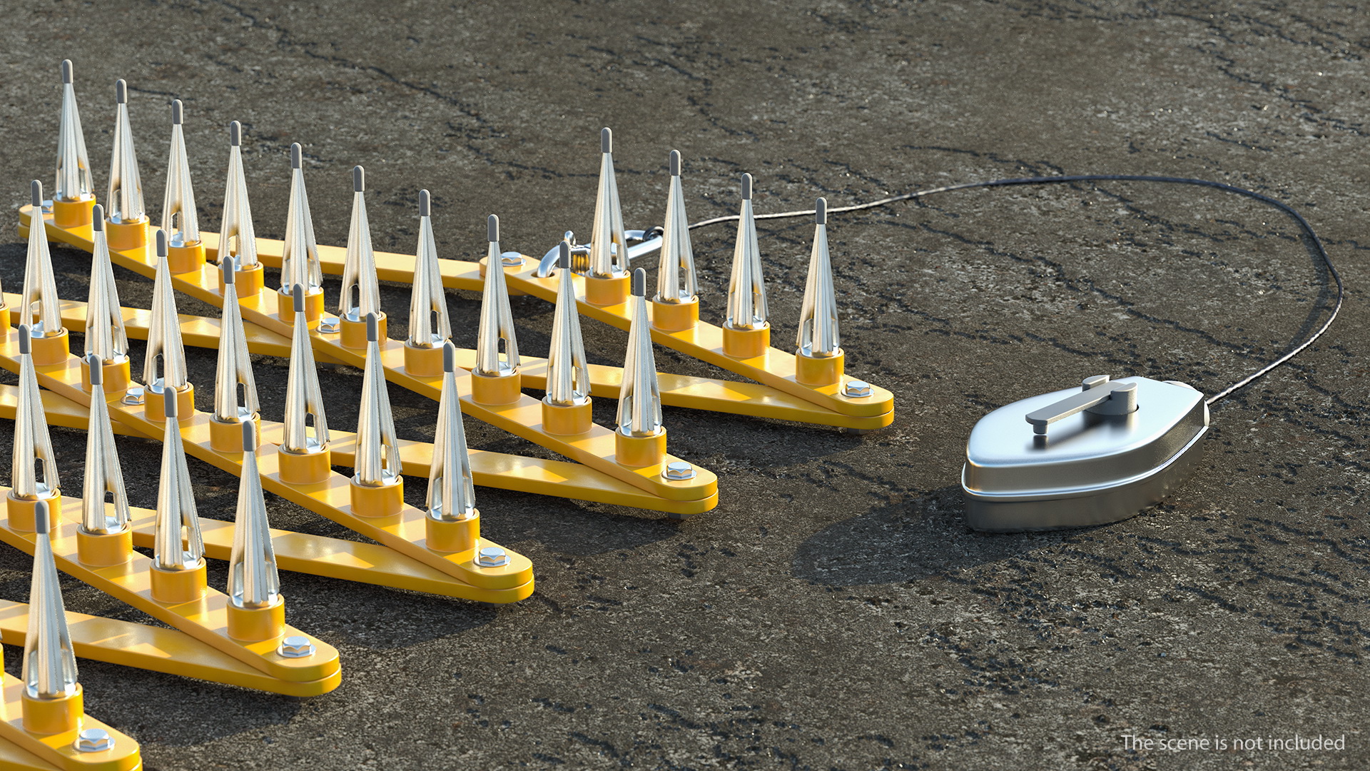 Foldable Road Block Tire Spike Strip for Police 3D