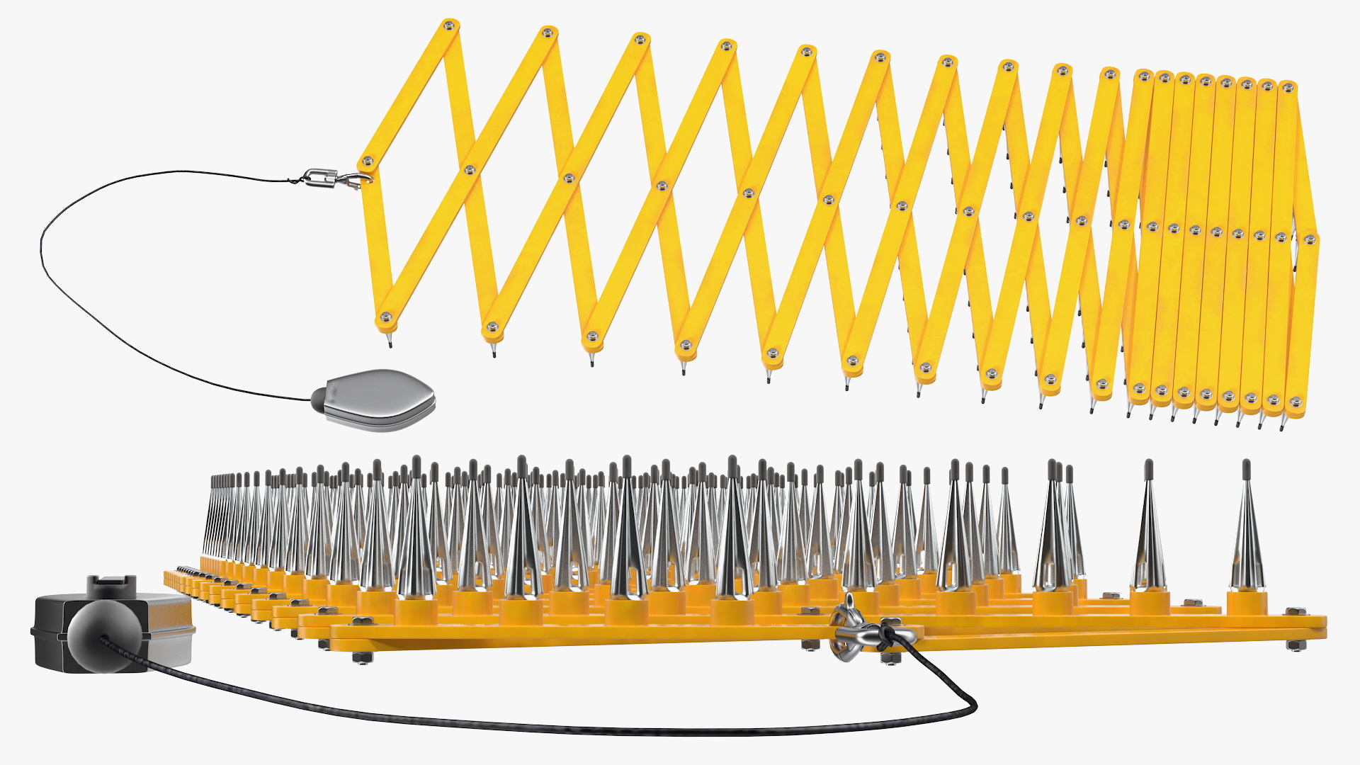 Foldable Road Block Tire Spike Strip for Police 3D