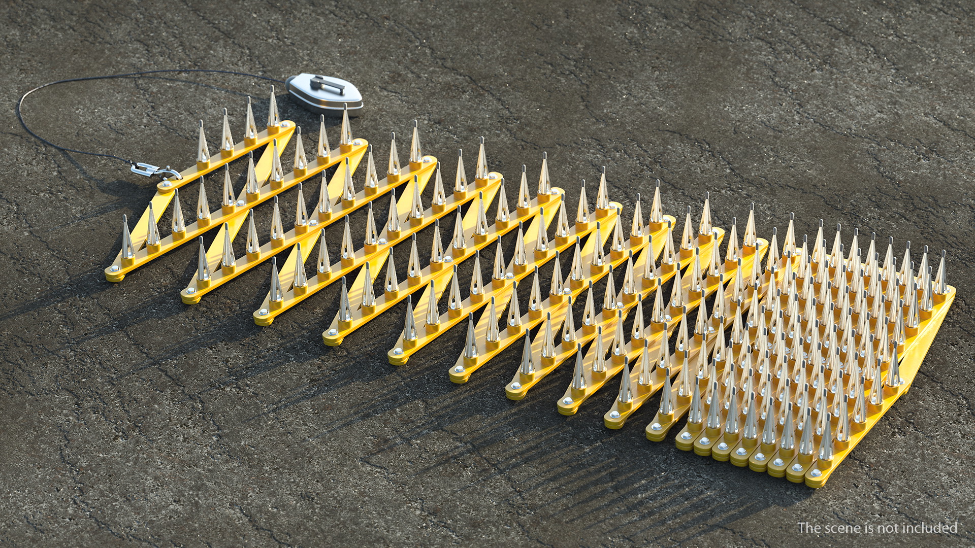 Foldable Road Block Tire Spike Strip for Police 3D