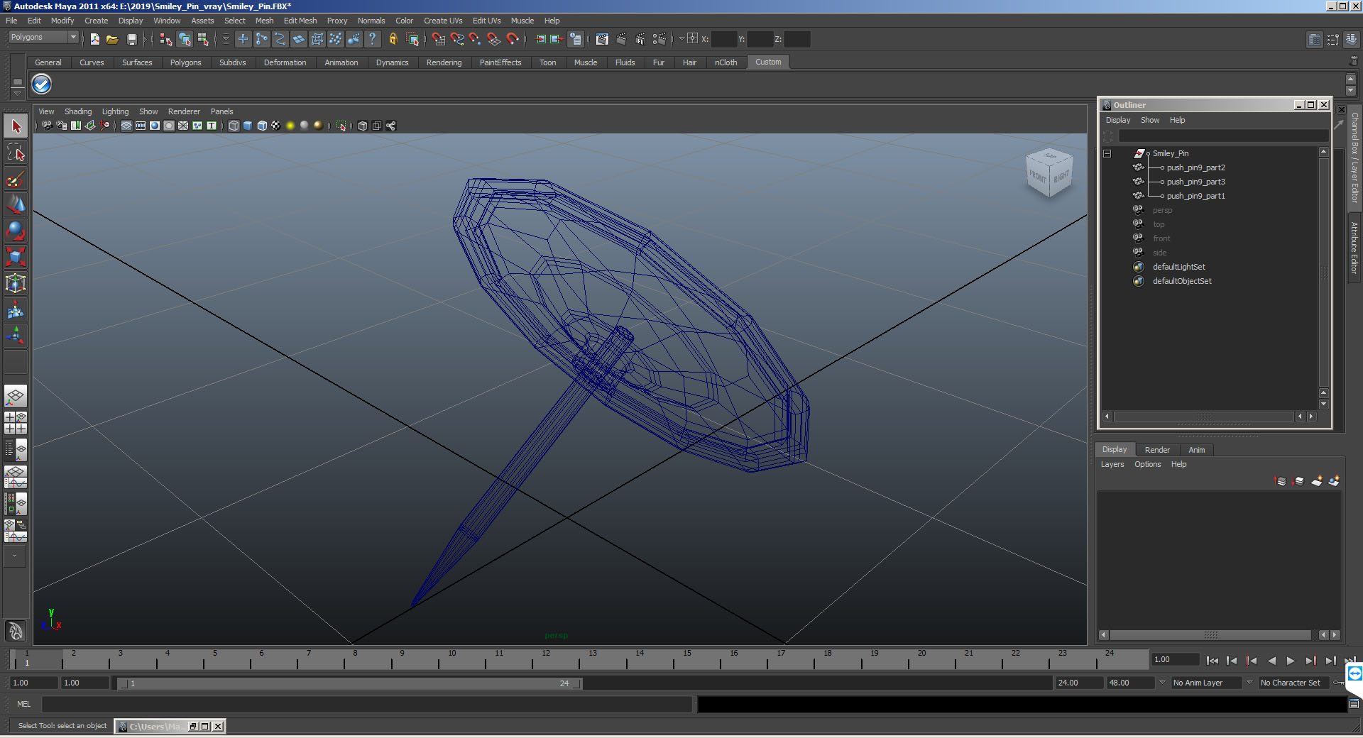 3D model Smiley Pin