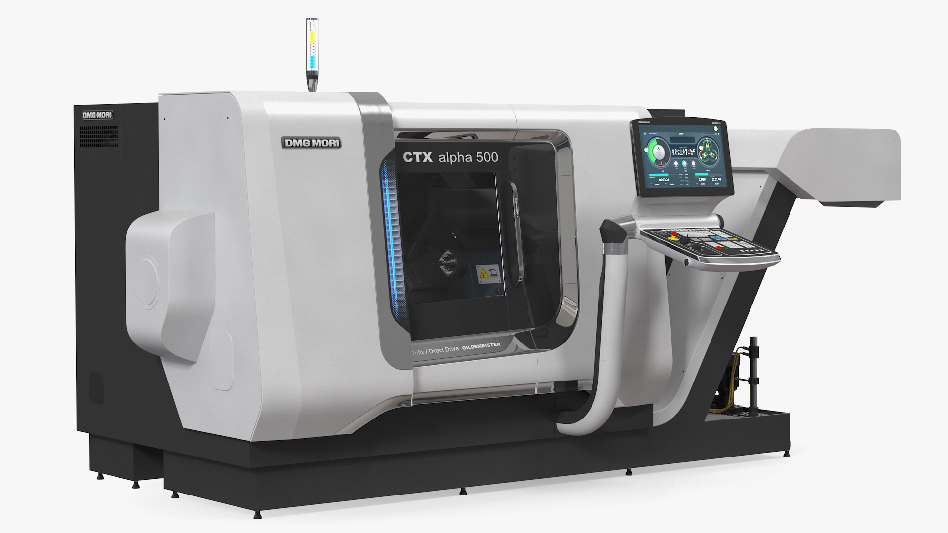 3D DMG Mori CTX Alpha 500 CNC Turning Center Rigged model