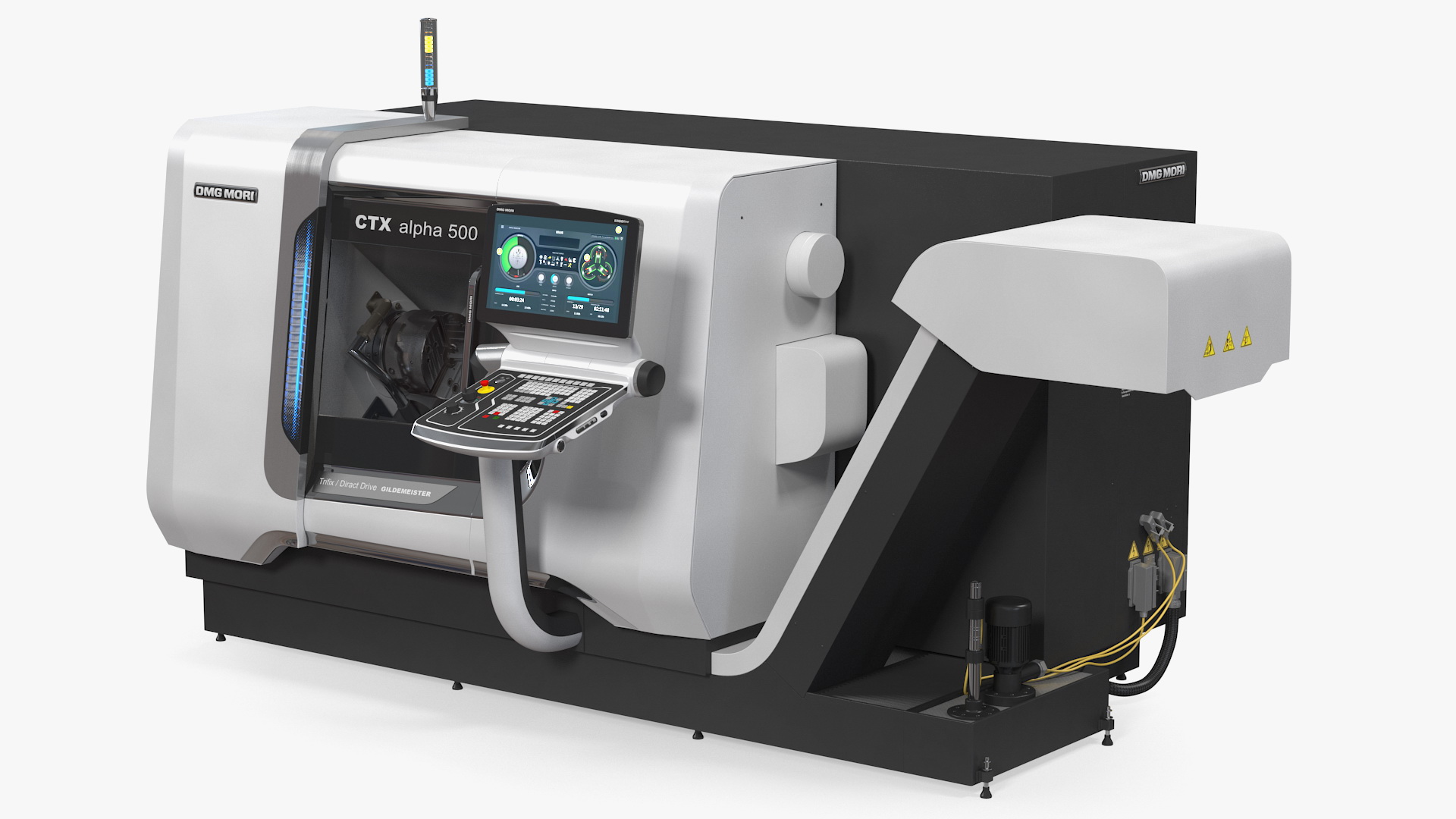 3D DMG Mori CTX Alpha 500 CNC Turning Center Rigged model