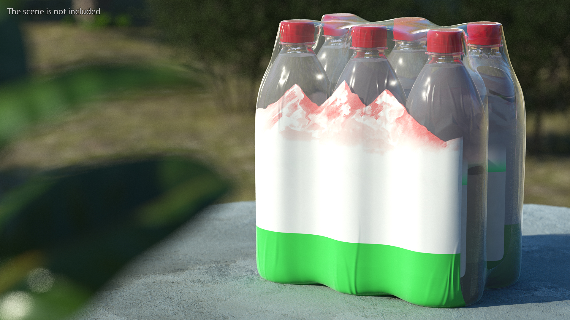 3D Mineral Water 1L Bottle Pack model