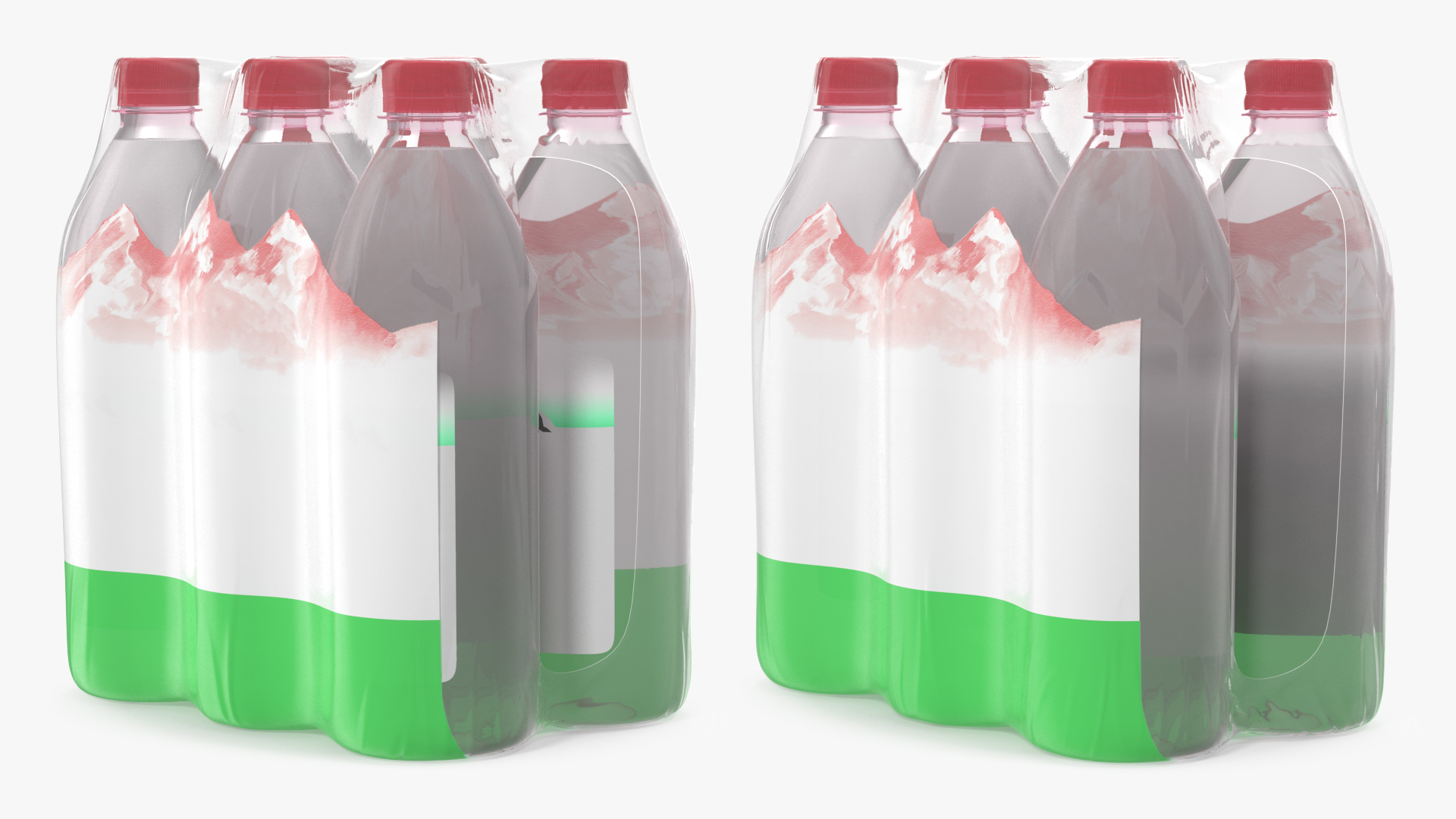 3D Mineral Water 1L Bottle Pack model