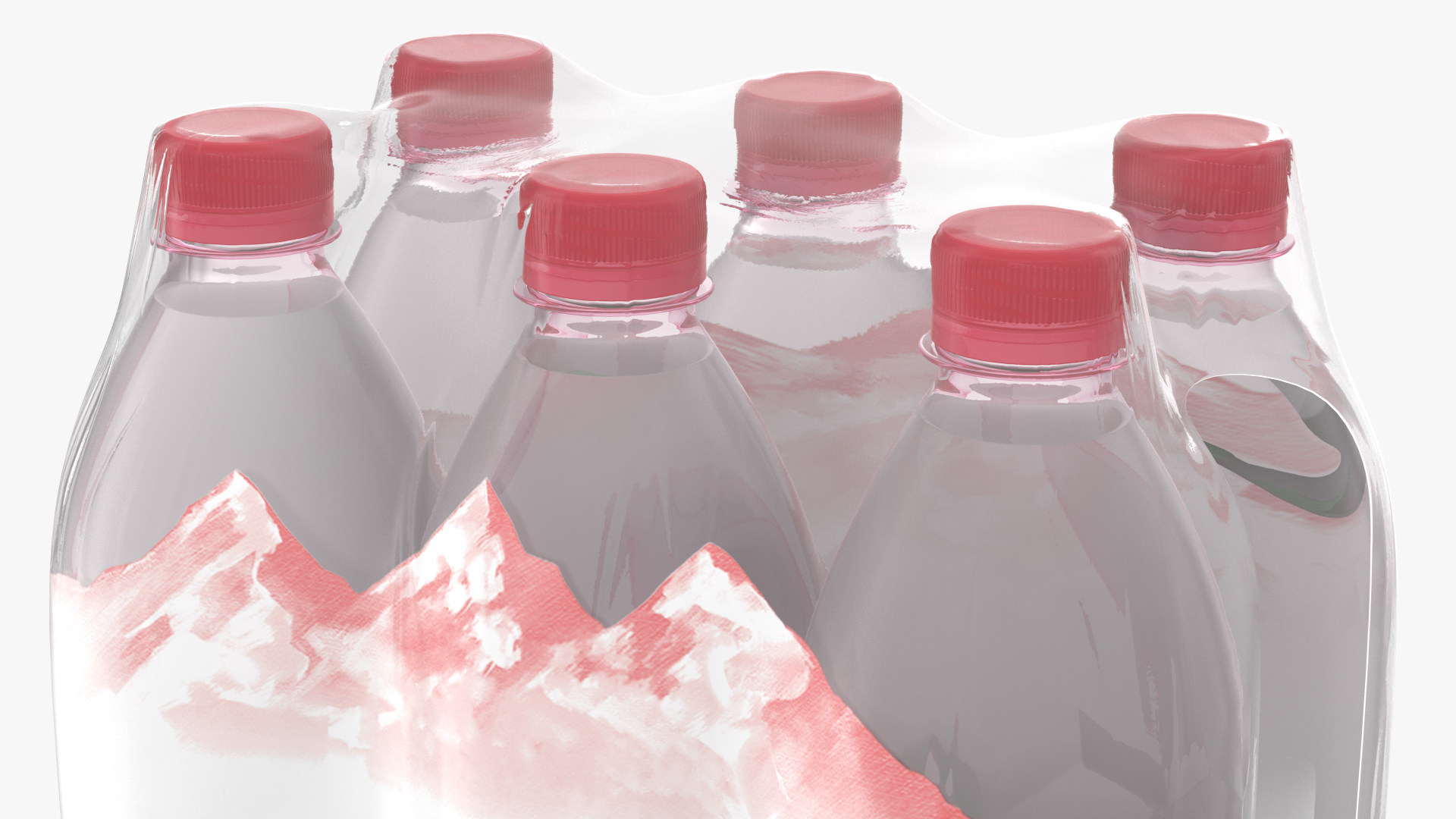 3D Mineral Water 1L Bottle Pack model
