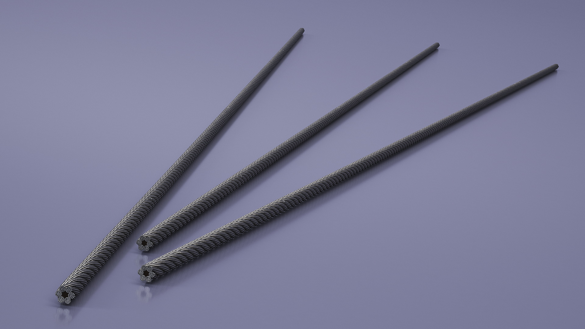 3D model Galvanized Piece of Steel Rope