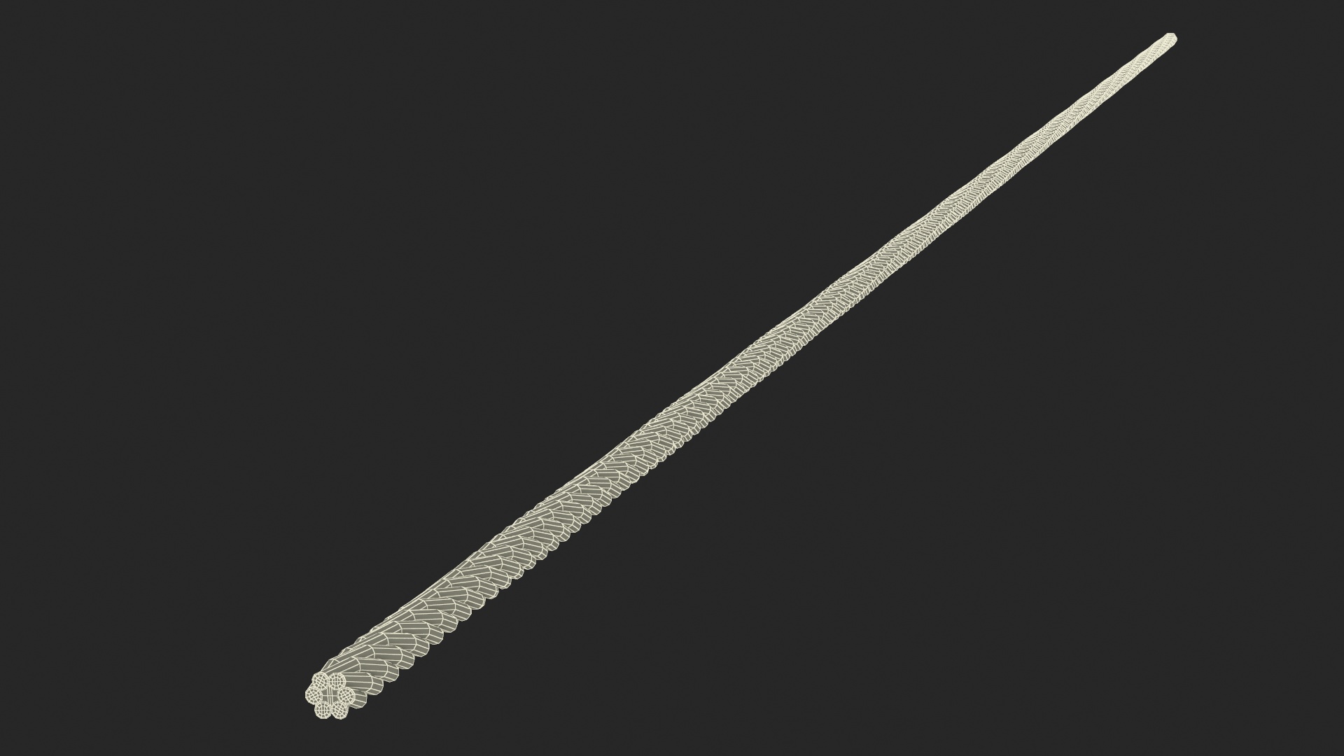 3D model Galvanized Piece of Steel Rope