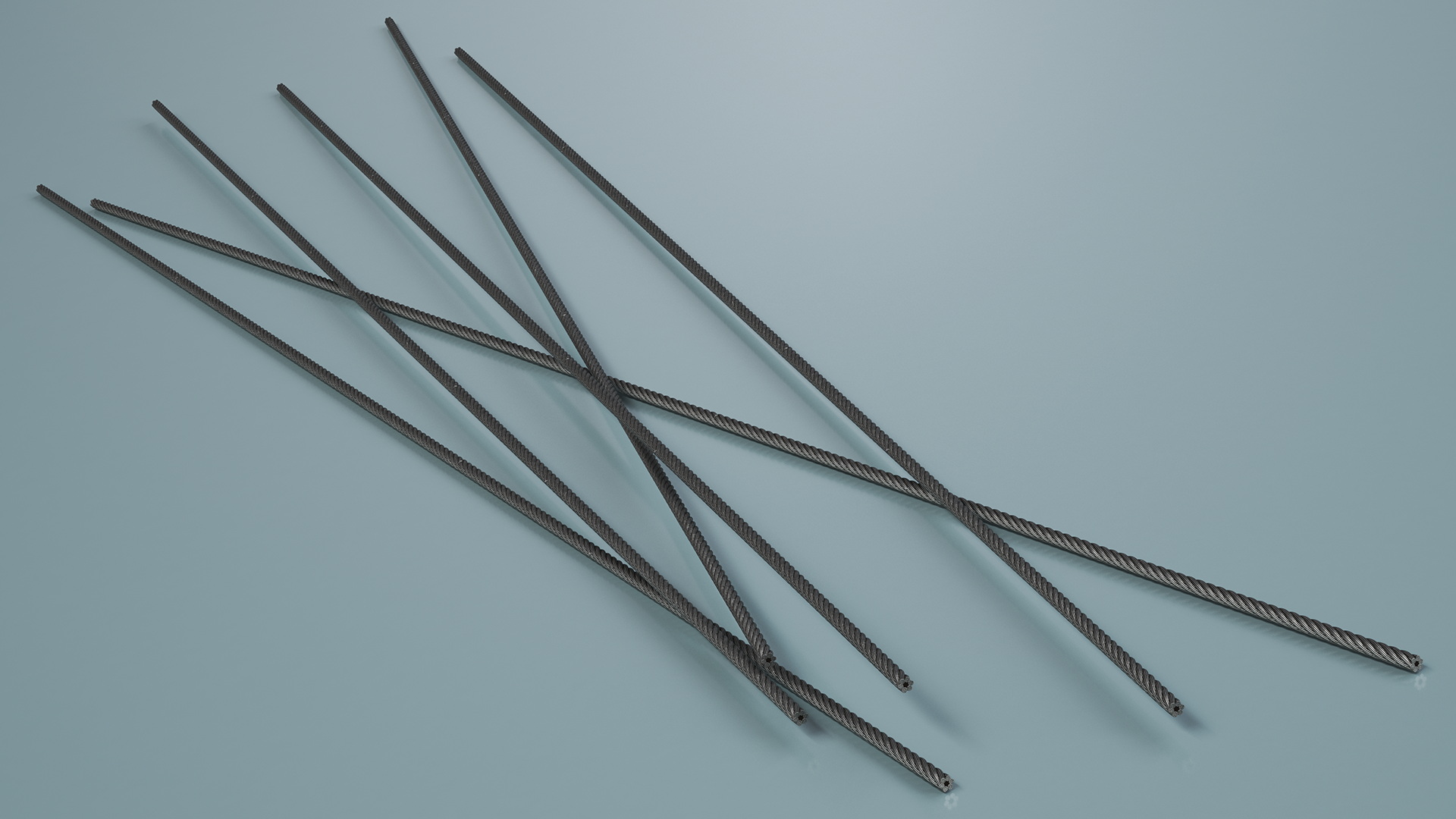 3D model Galvanized Piece of Steel Rope