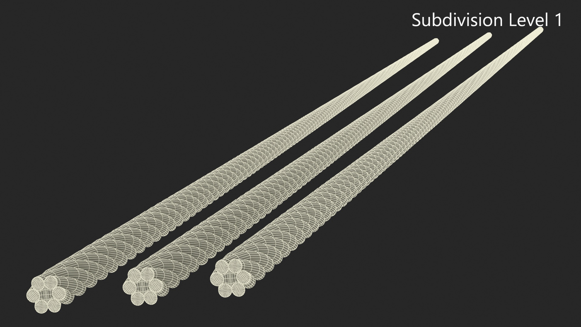 3D model Galvanized Piece of Steel Rope