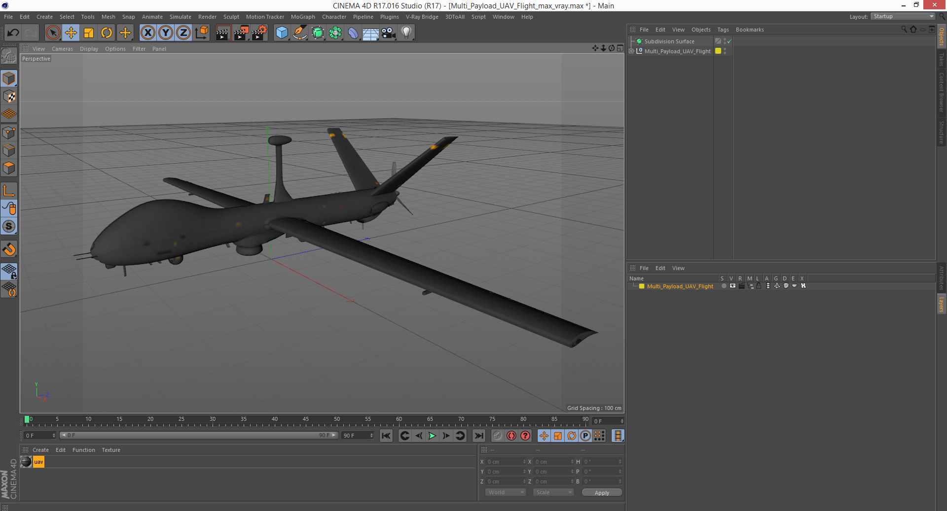Multi Payload UAV Flight 3D model