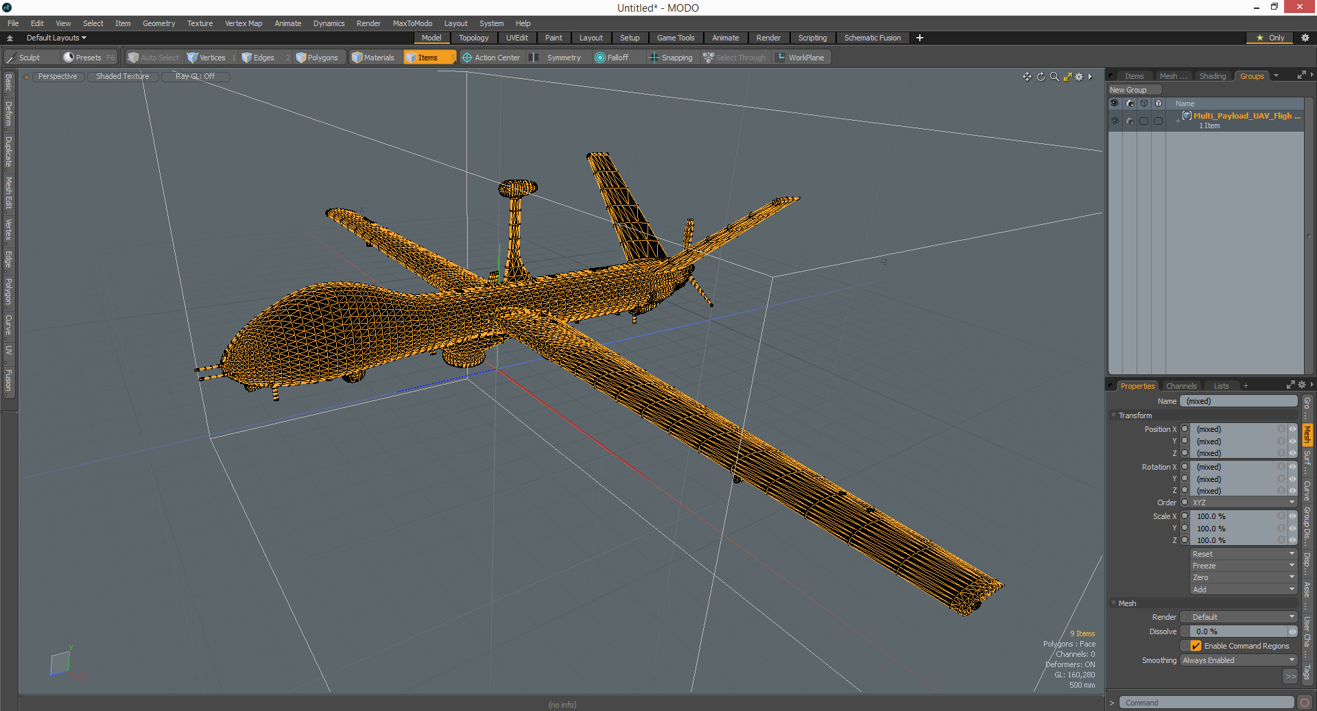 Multi Payload UAV Flight 3D model