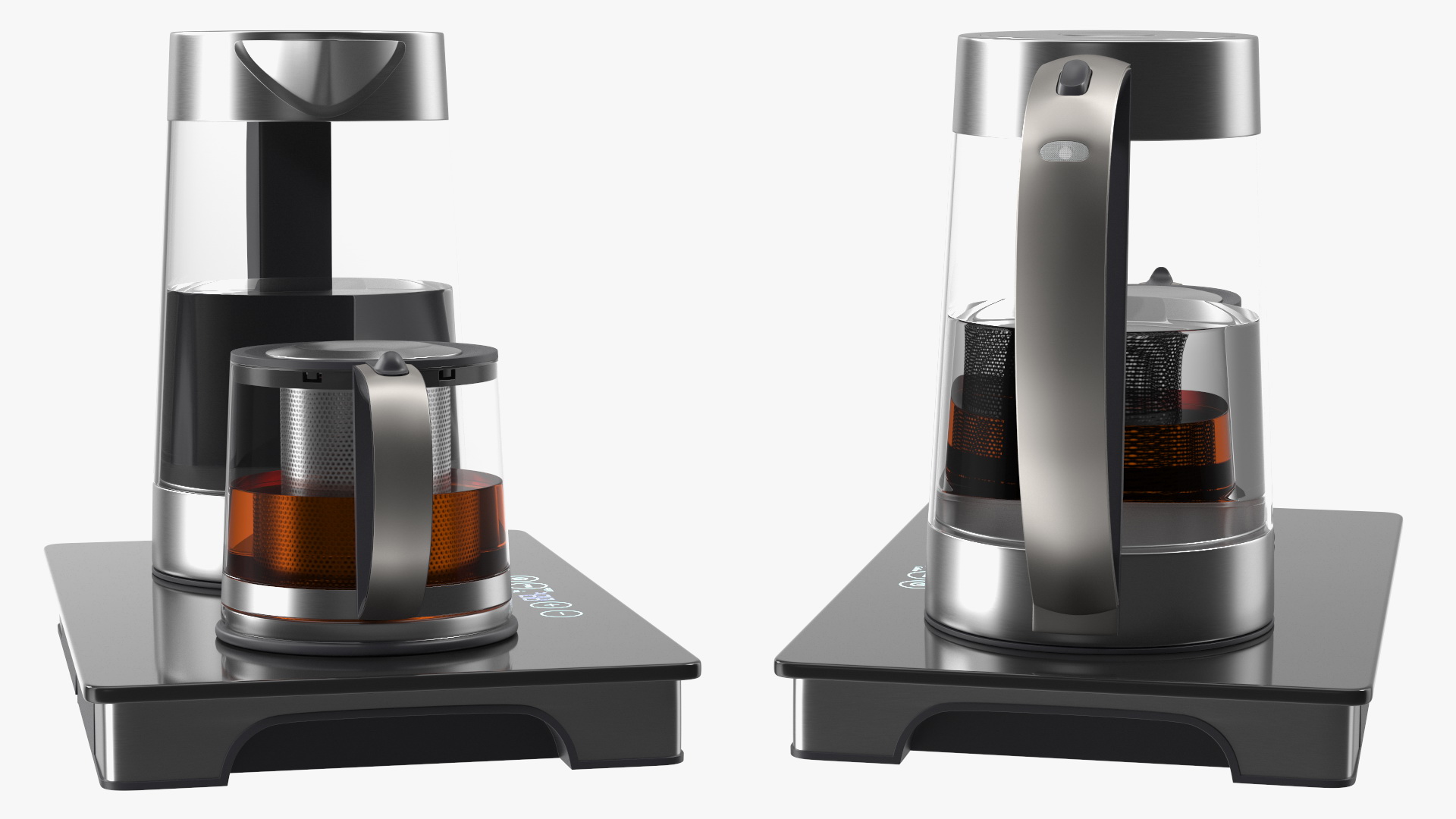 Electric Kettle with Teapot Black Color 3D model