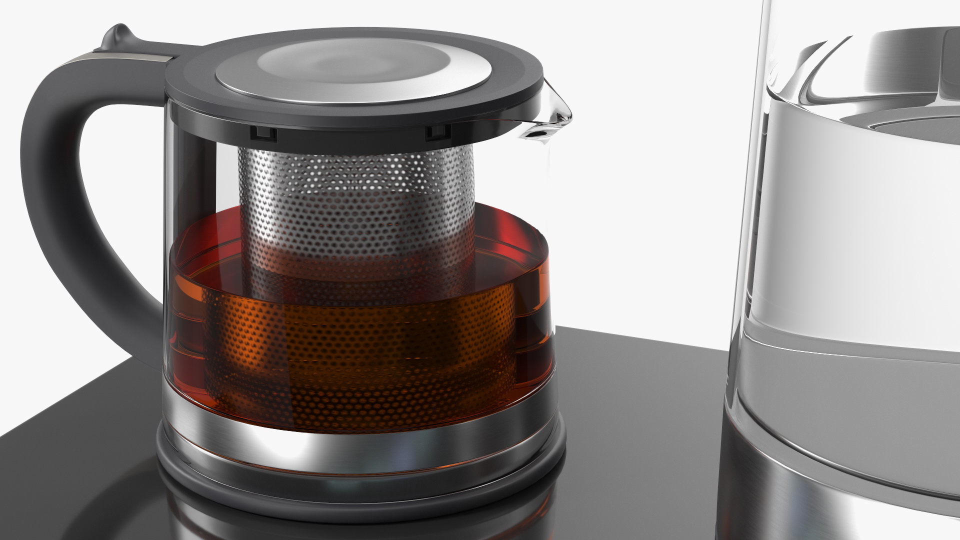 Electric Kettle with Teapot Black Color 3D model