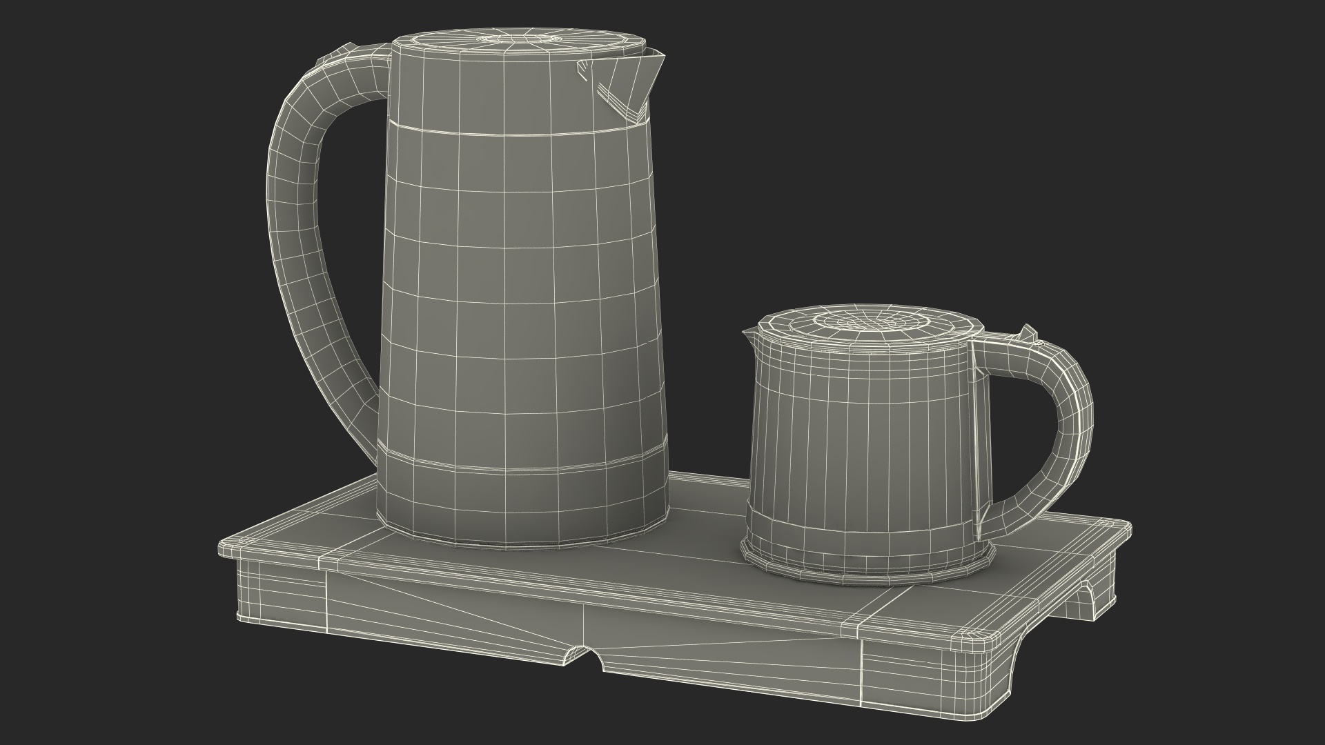 Electric Kettle with Teapot Black Color 3D model