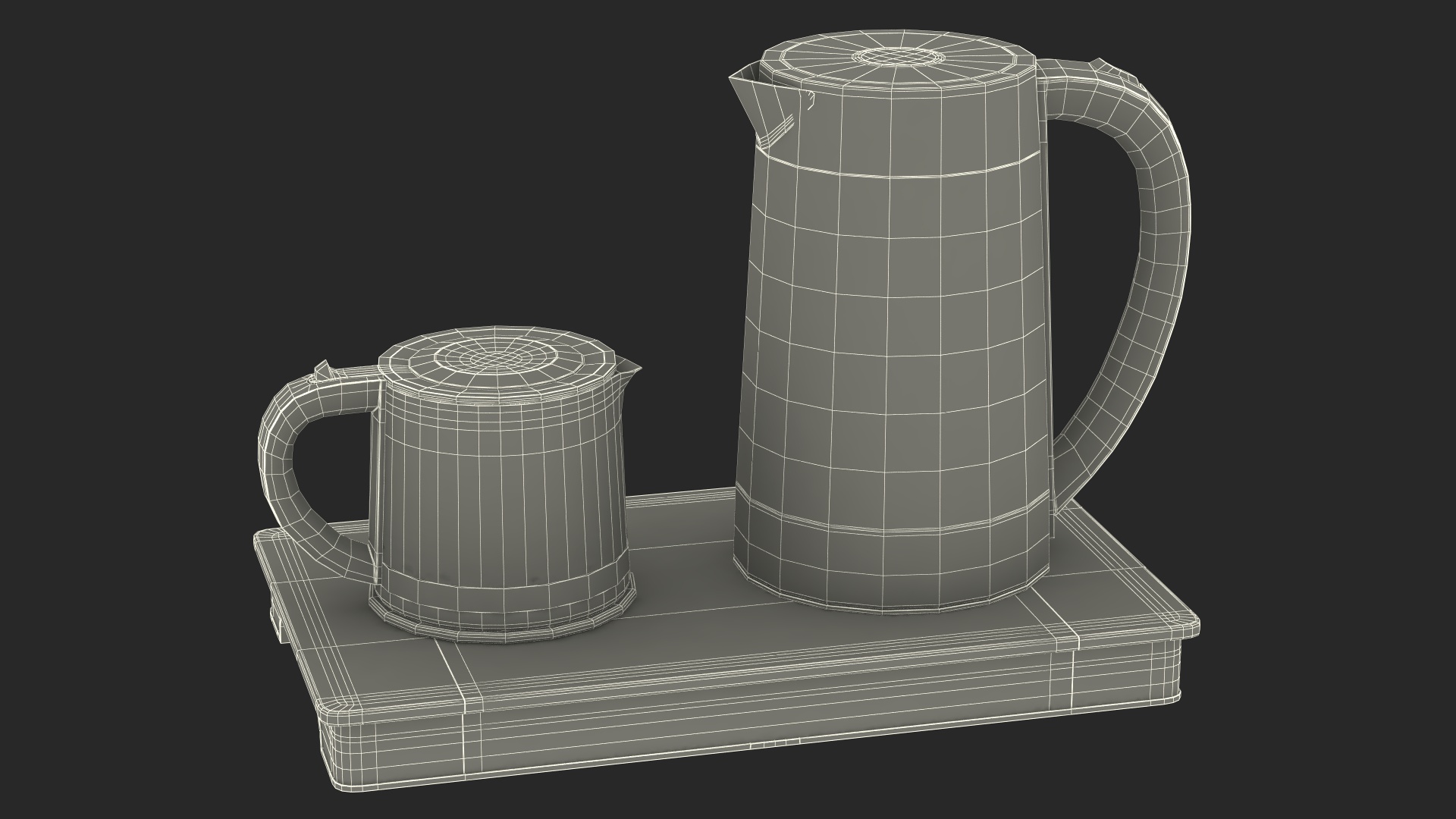 Electric Kettle with Teapot Black Color 3D model