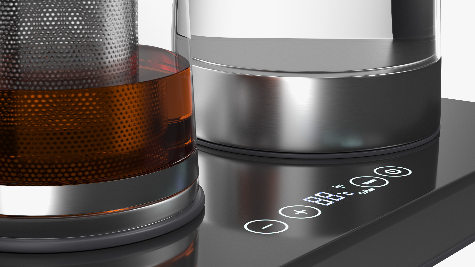 Electric Kettle with Teapot Black Color 3D model