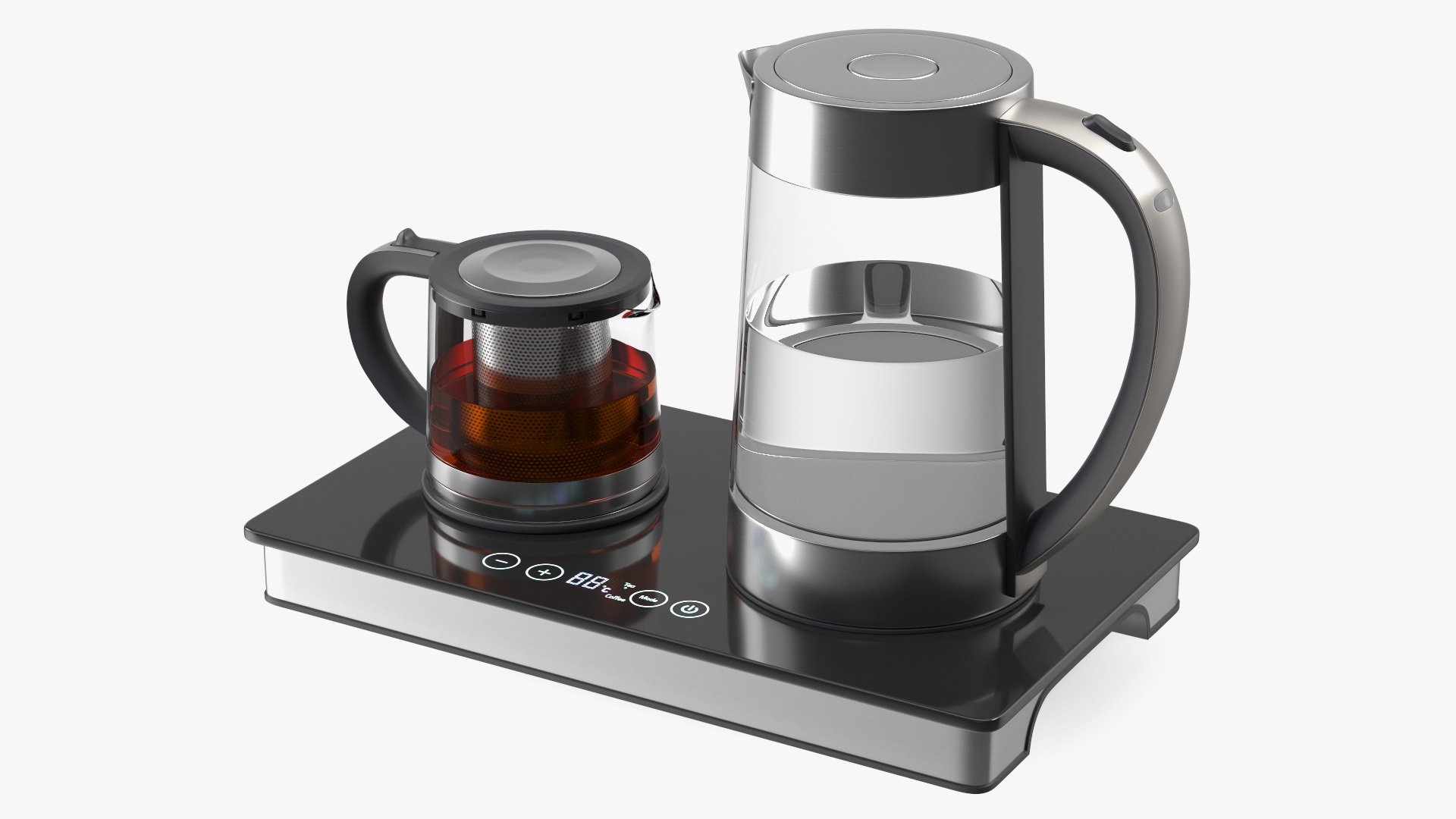 Electric Kettle with Teapot Black Color 3D model