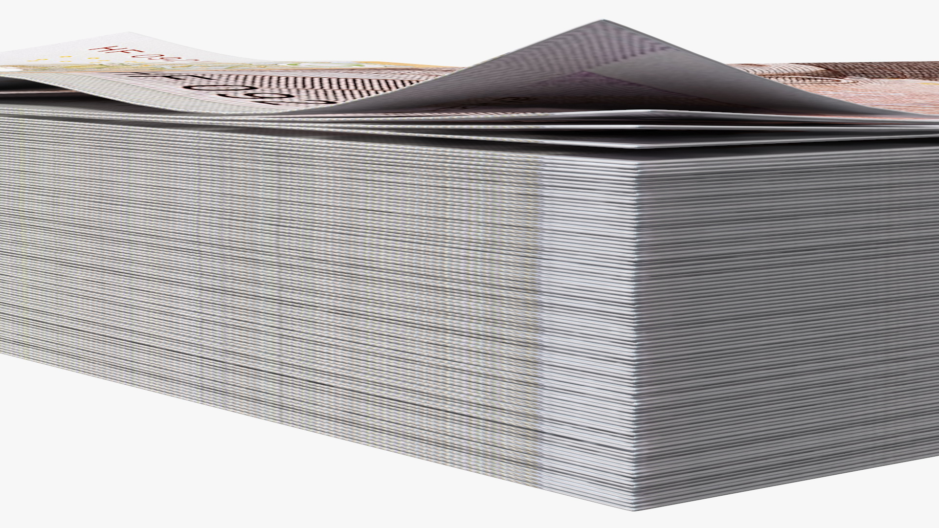 3D South Korean 5000 Won Banknotes Bundle model