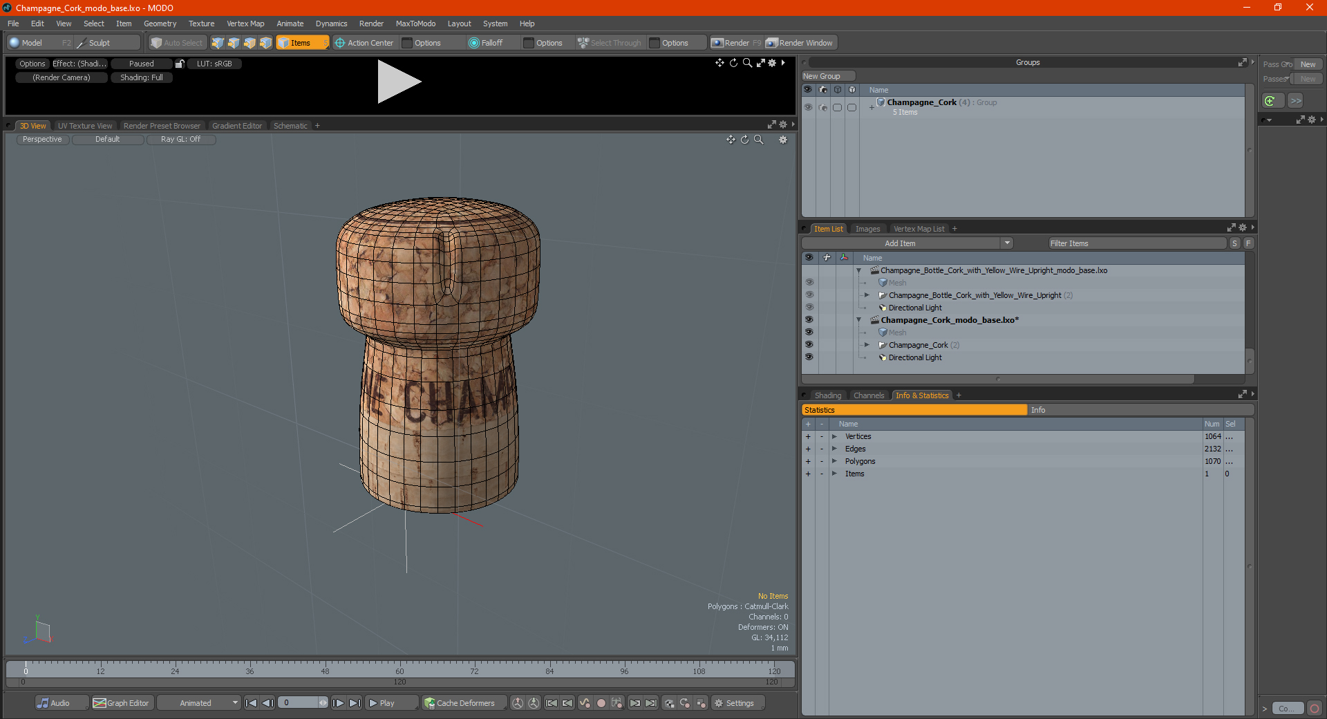 Champagne Cork 3D model