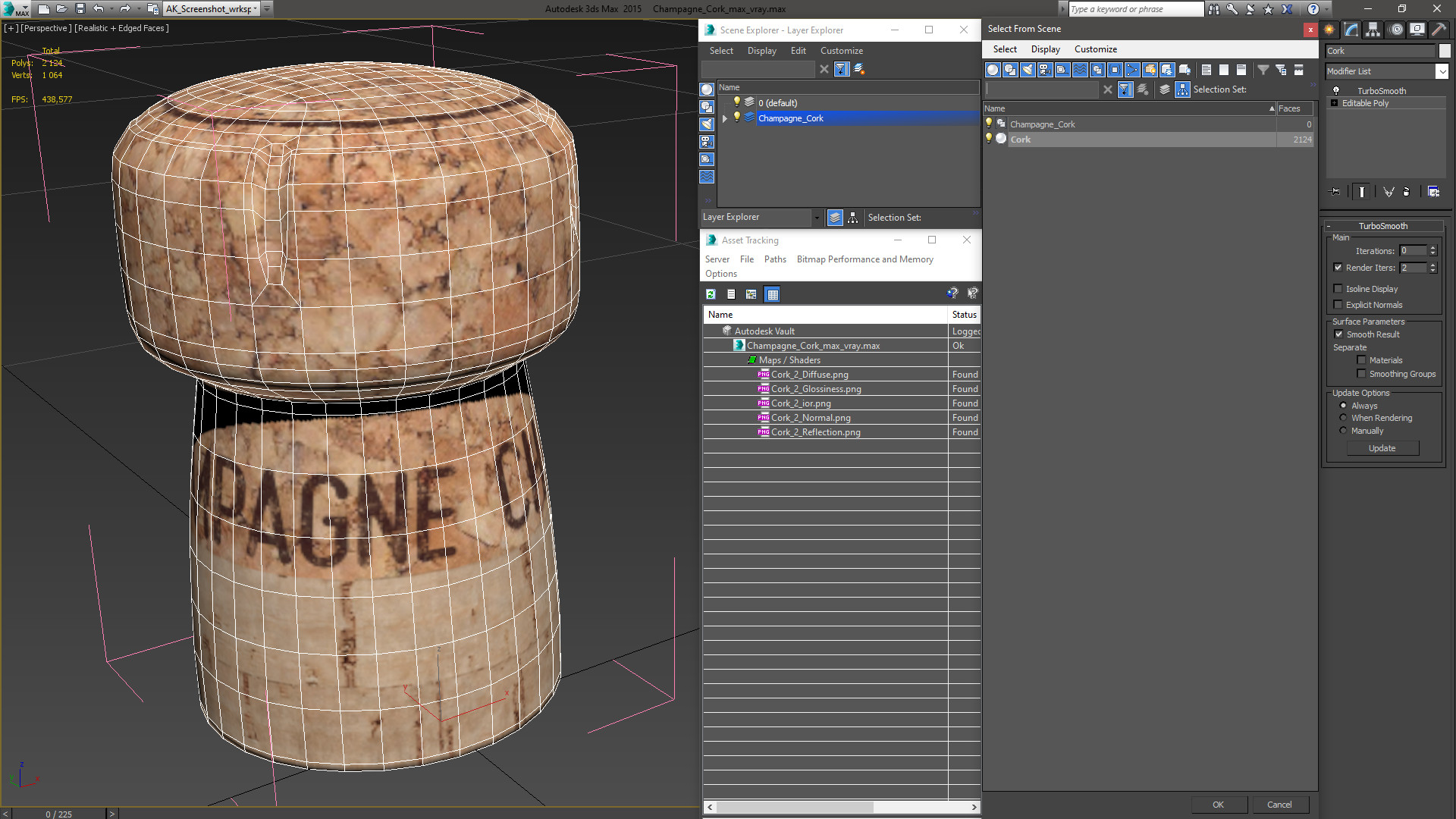 Champagne Cork 3D model
