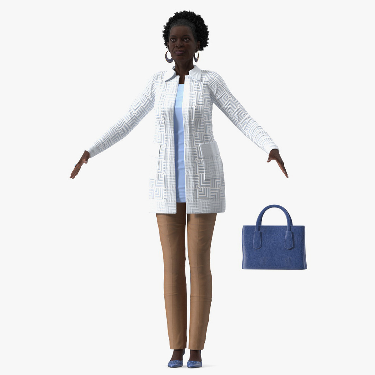 3D model Afro American Woman Everyday Style Rigged for Maya