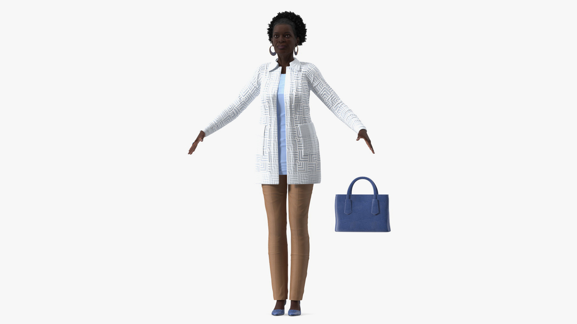 3D model Afro American Woman Everyday Style Rigged for Maya