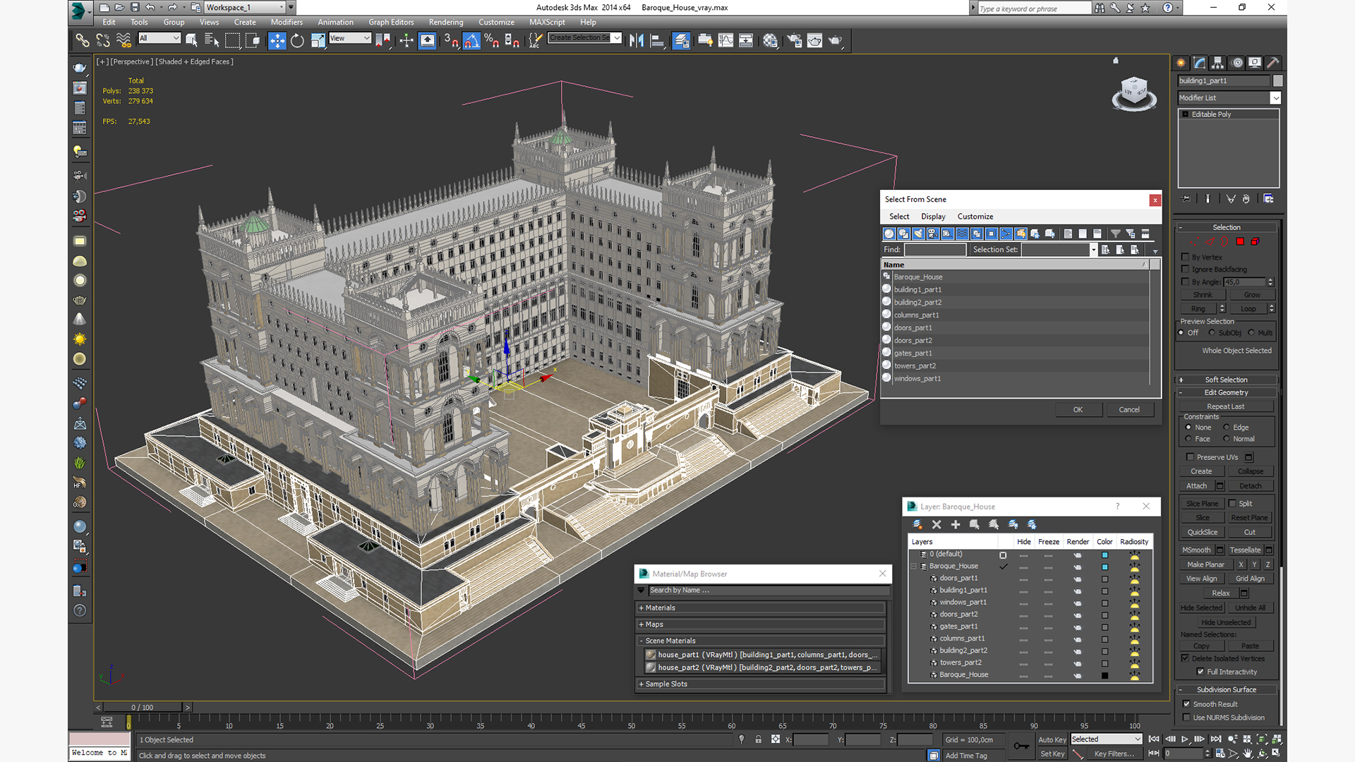 3D Baroque House model