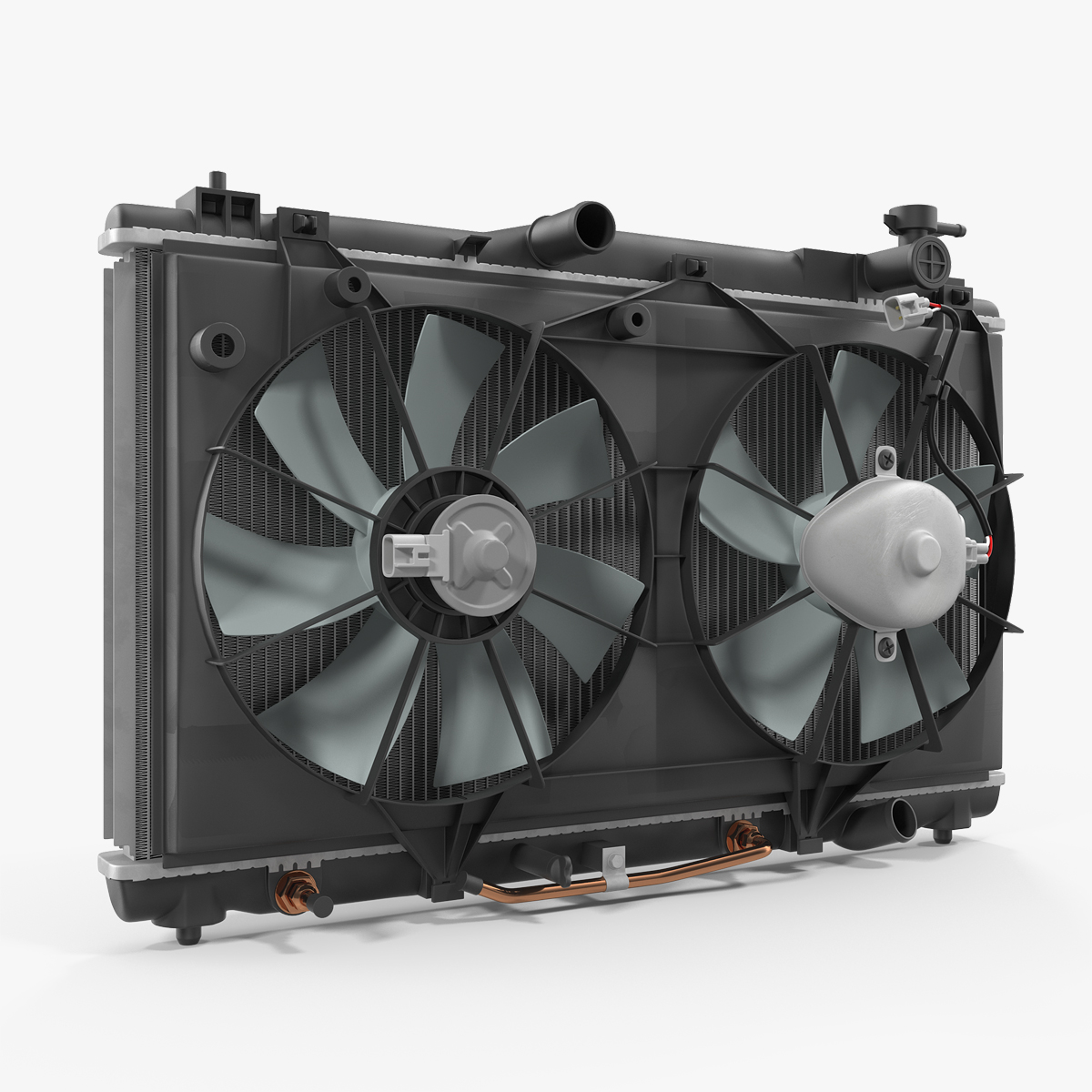 Car Radiator with Fan 3D Model, view 3