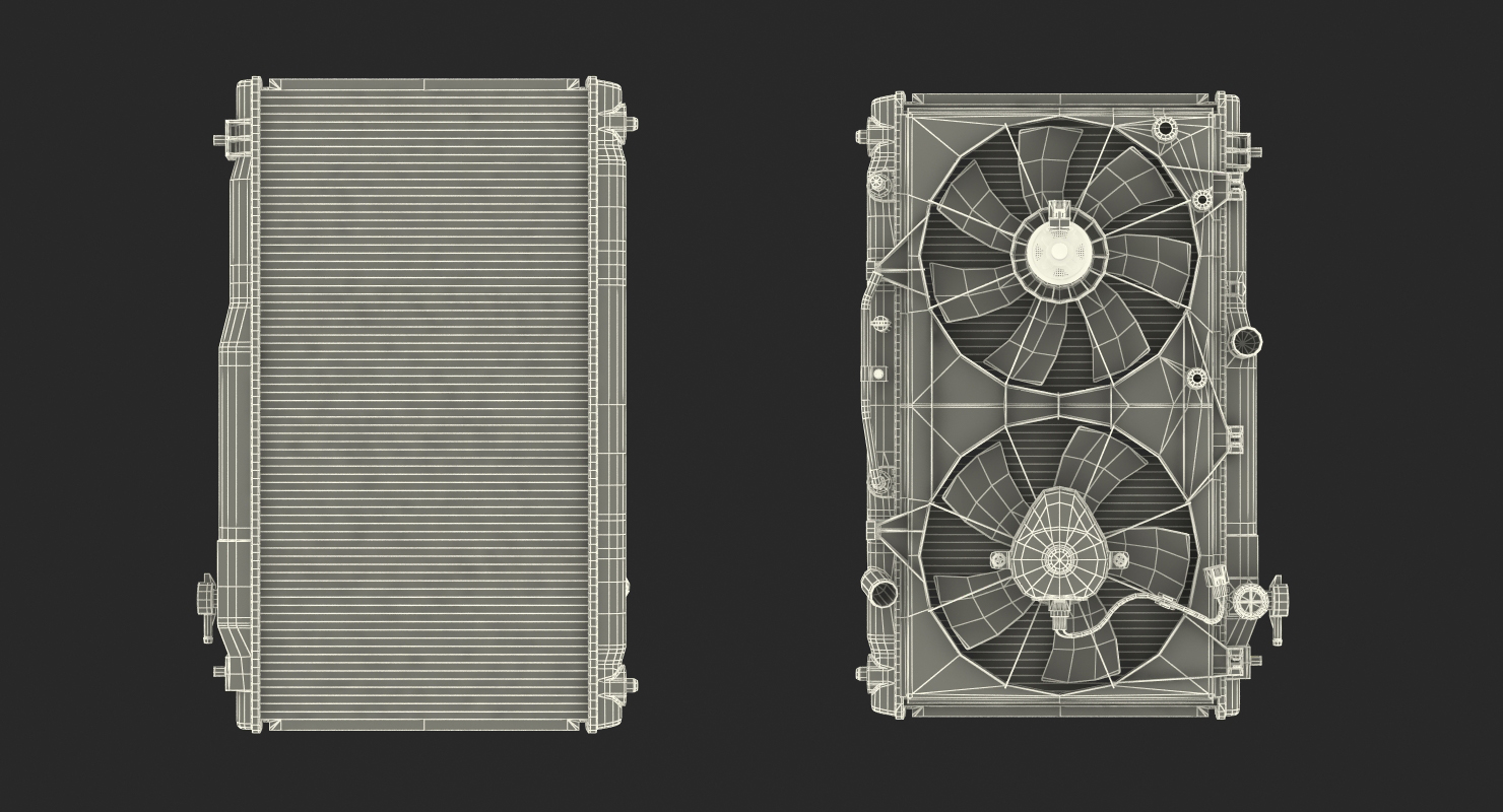 3D Car Radiator with Fan