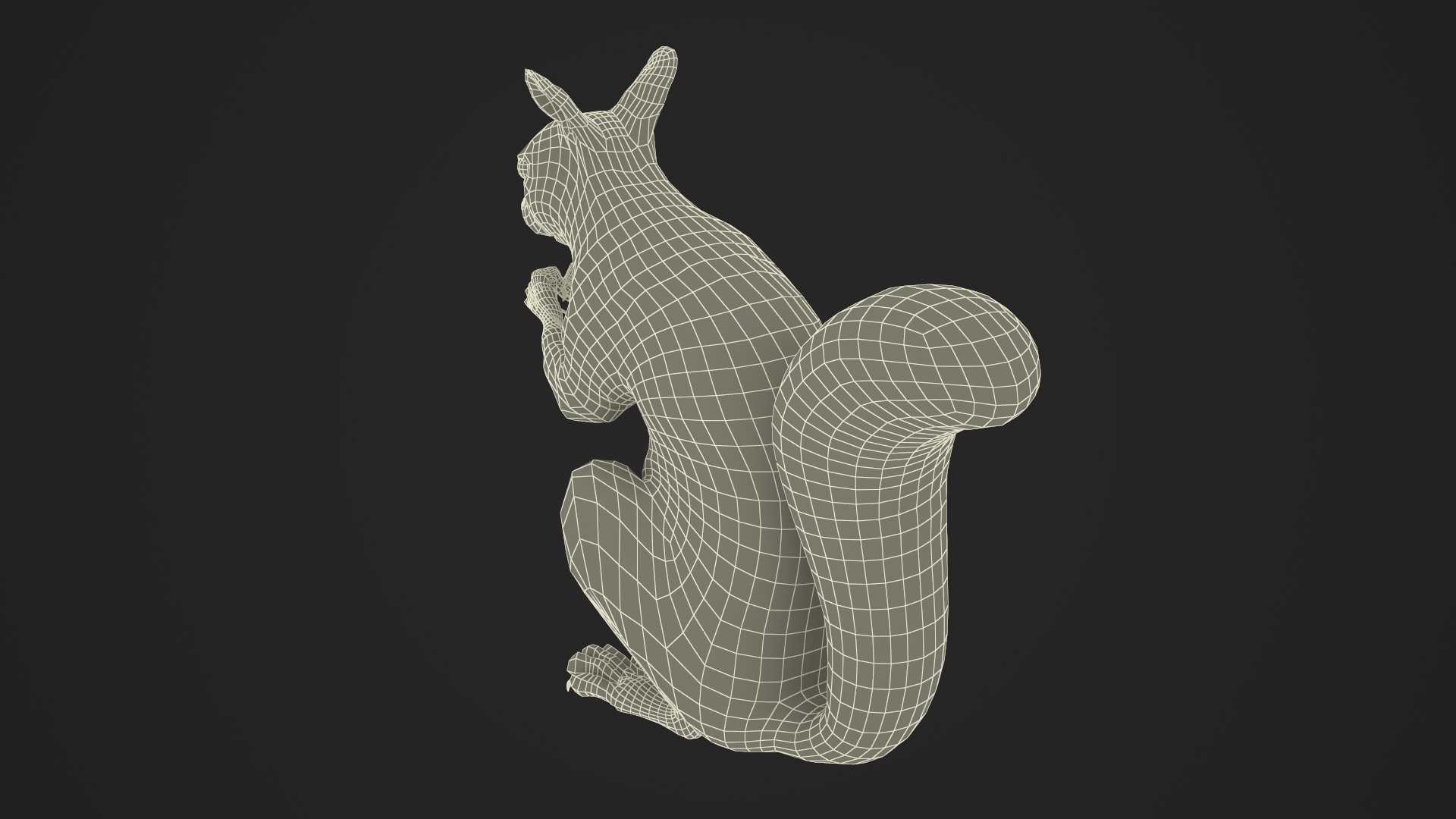 3D Gray Squirrel in a Sitting Pose