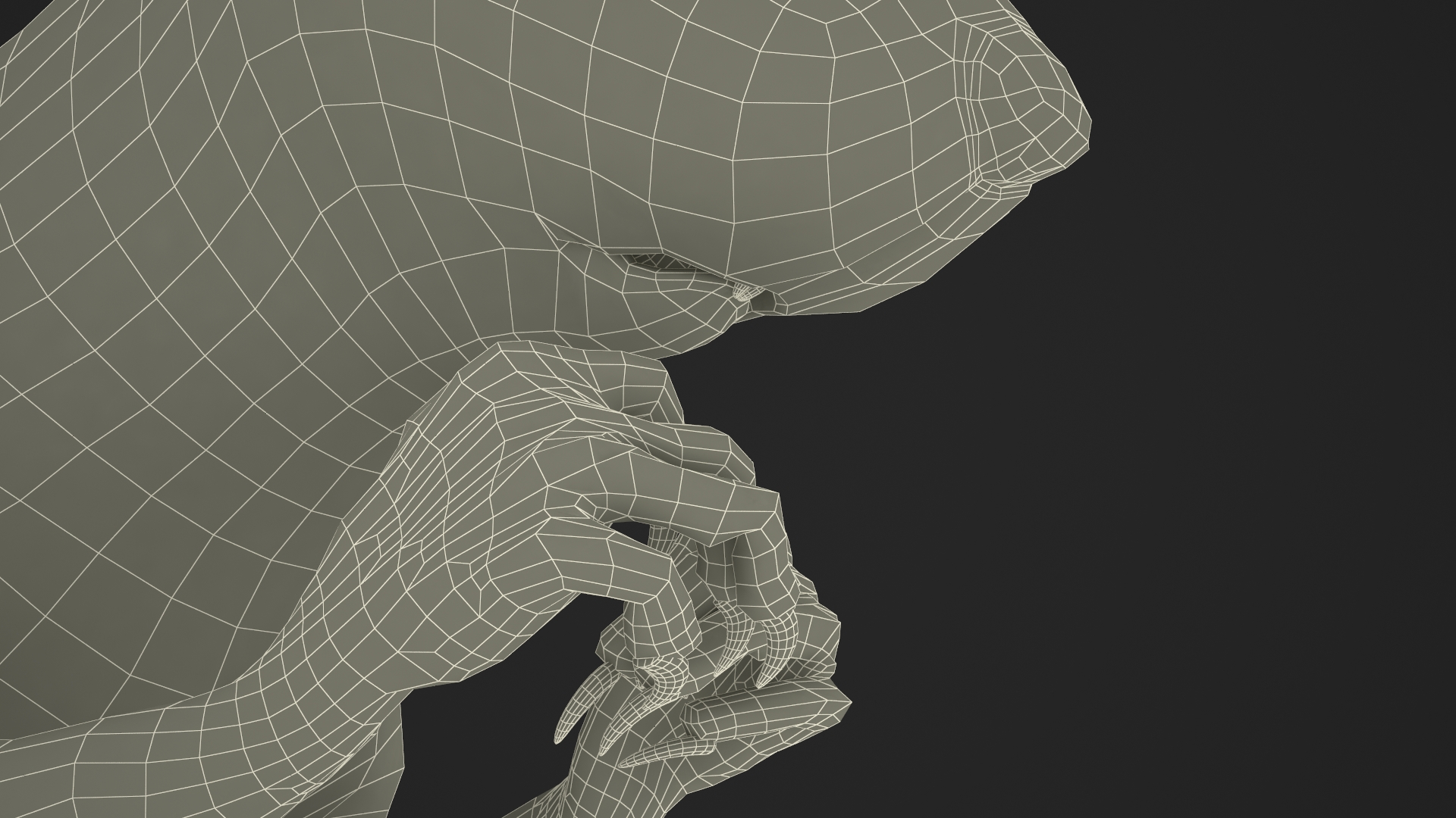 3D Gray Squirrel in a Sitting Pose
