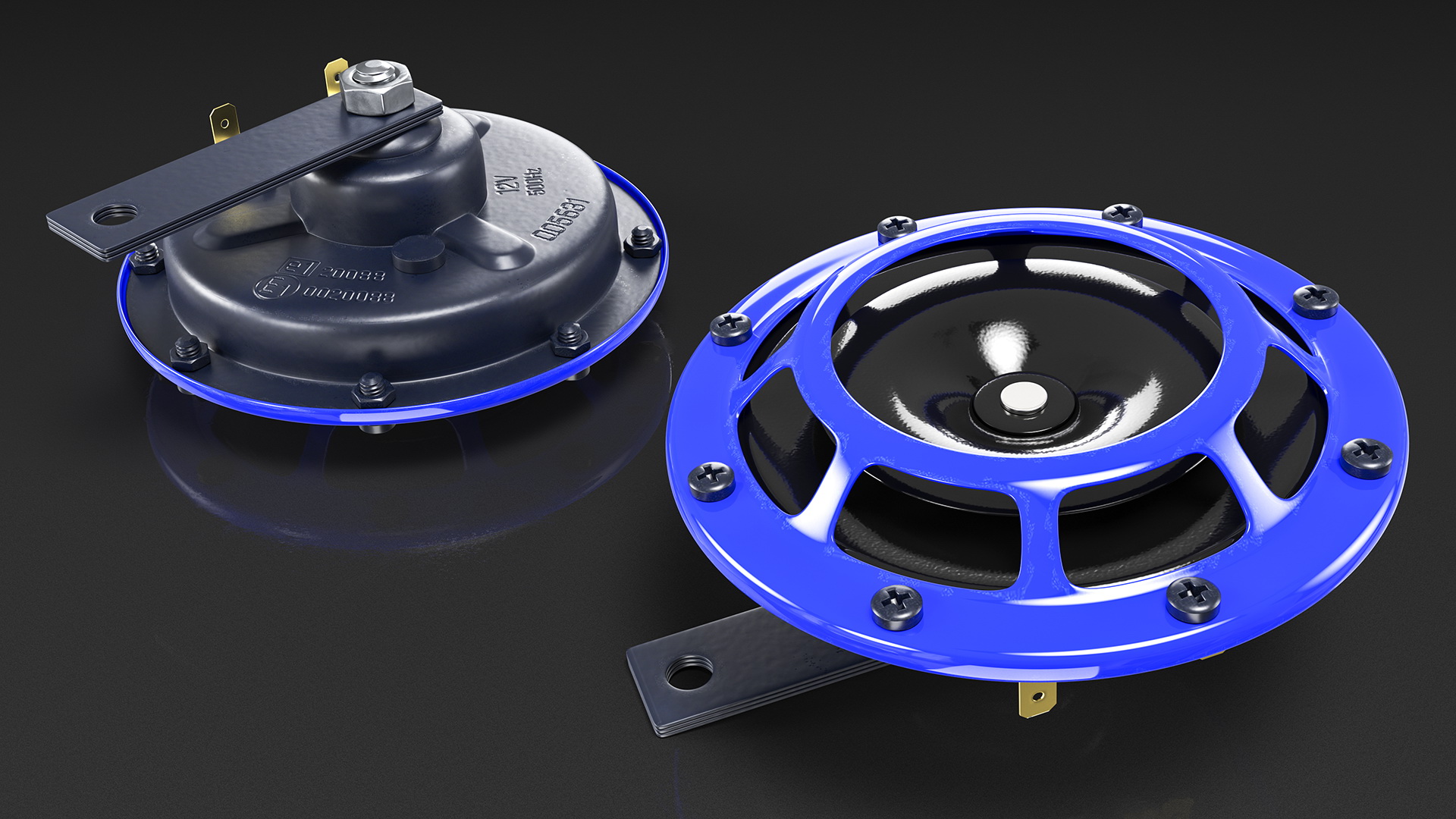 3D model Electric 12V Car Horn Set