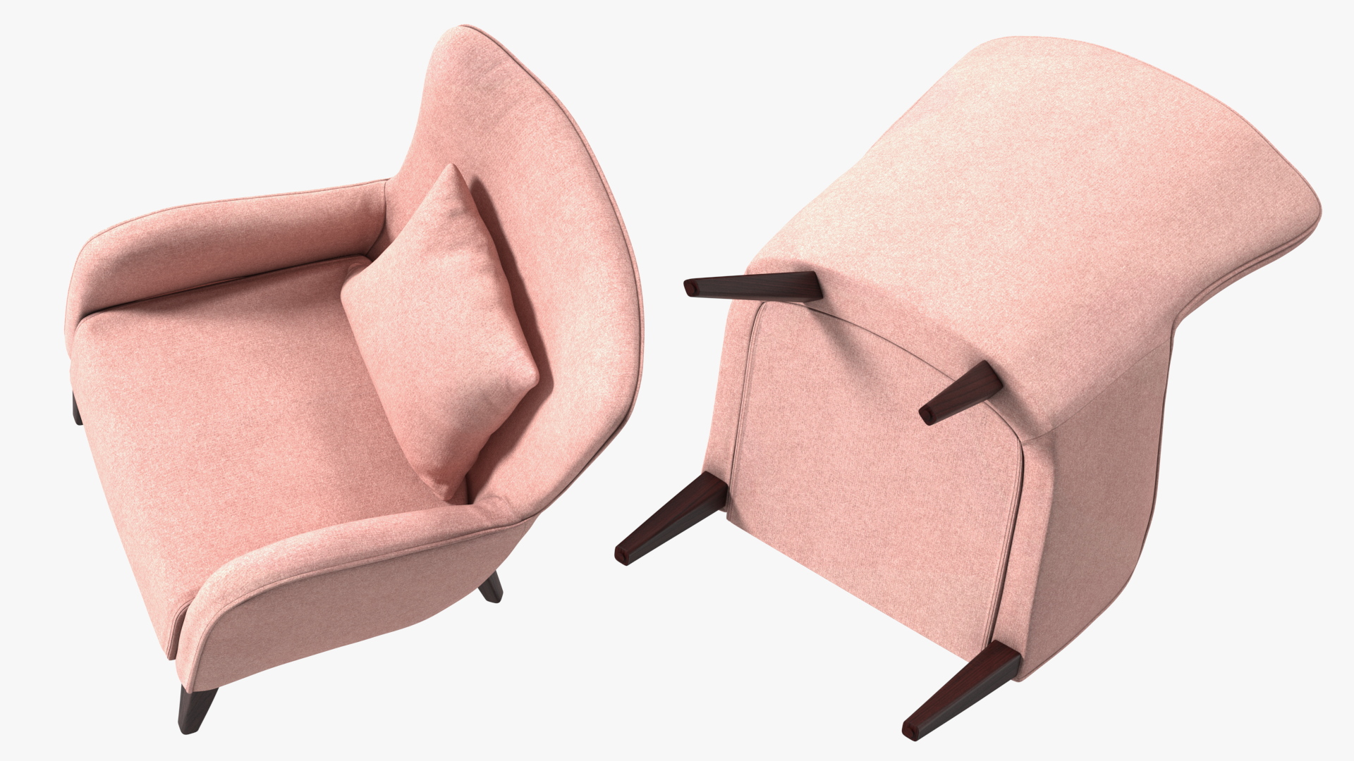 Coaster Accent Chair with Curved Arms Pink 3D