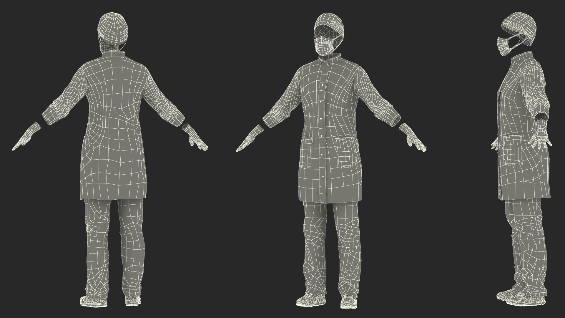 3D Female Medical Uniform Blood Stained