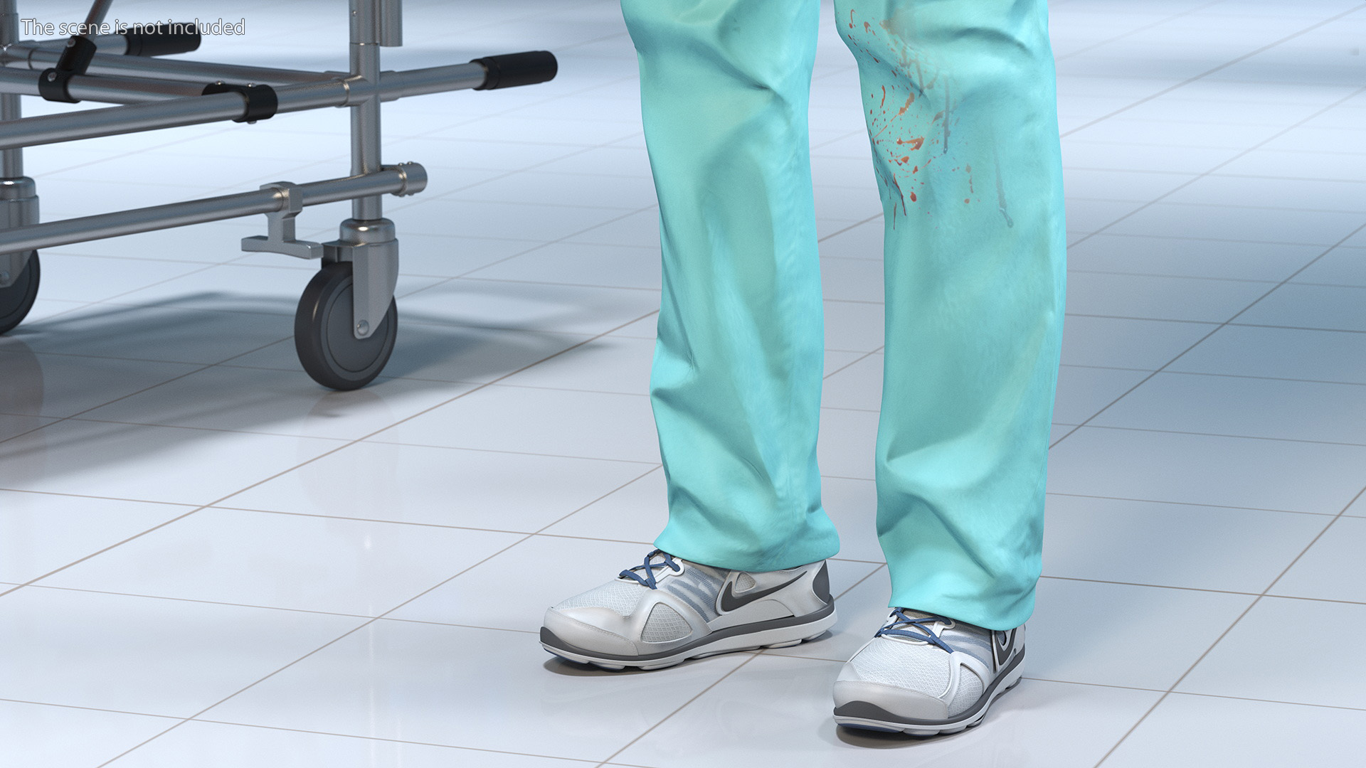 3D Female Medical Uniform Blood Stained