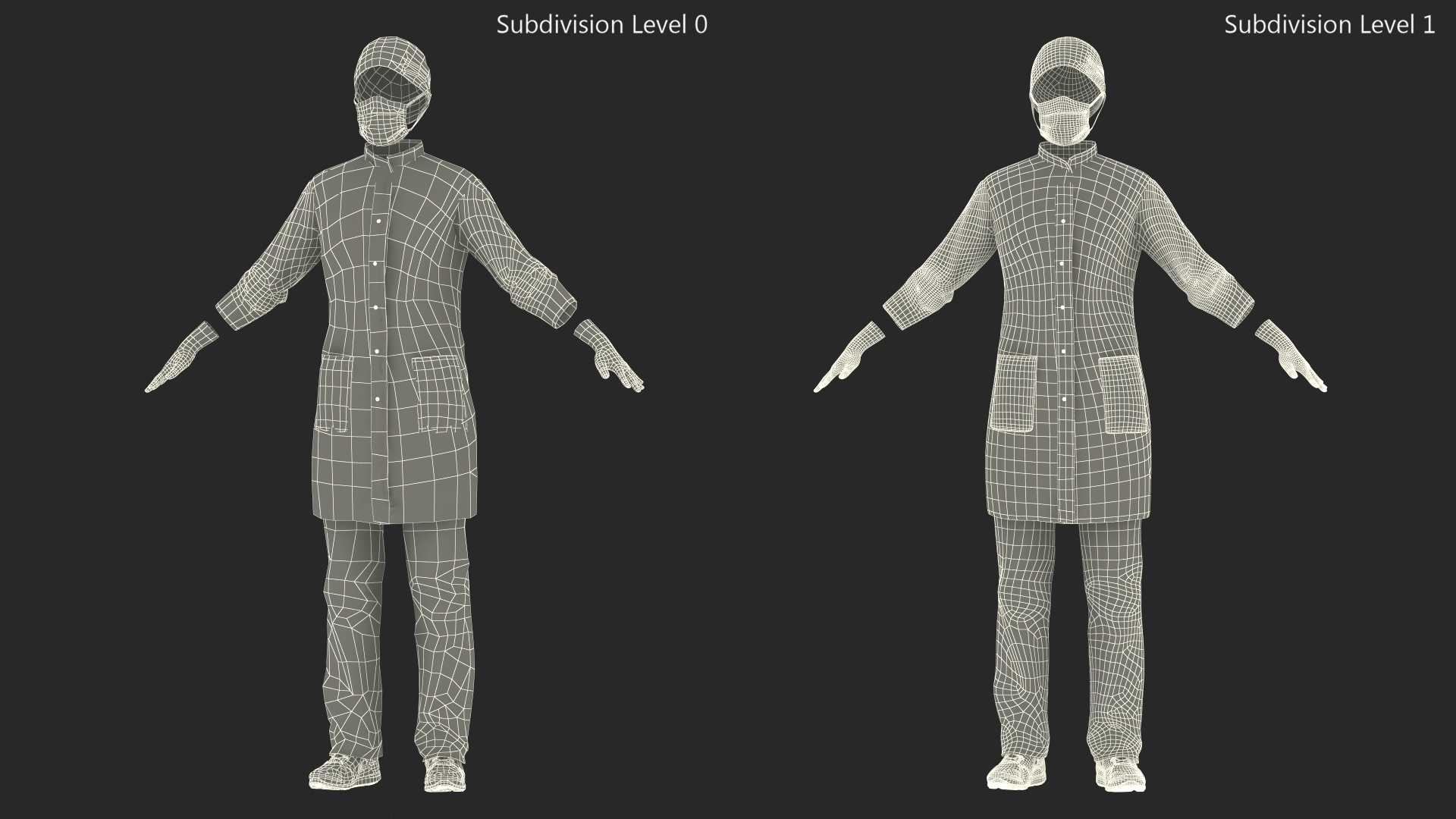 3D Female Medical Uniform Blood Stained