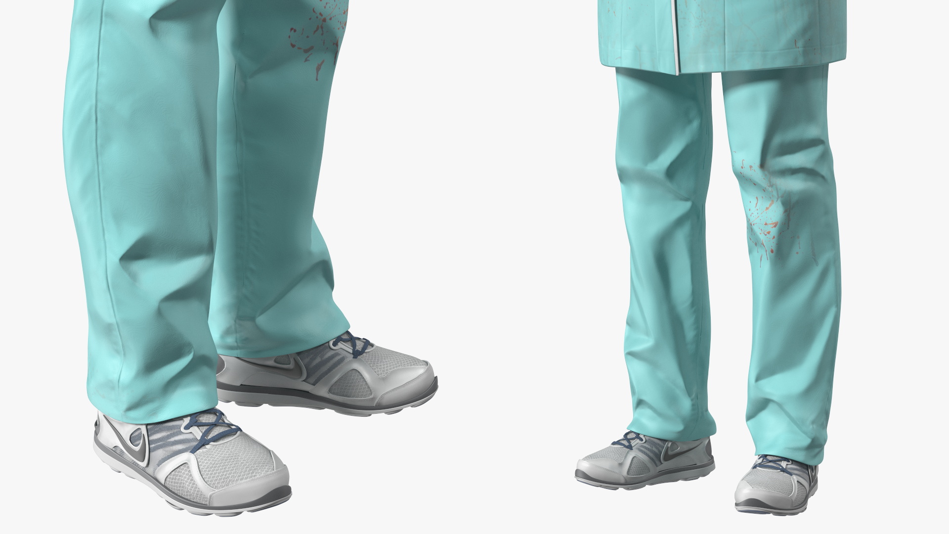 3D Female Medical Uniform Blood Stained